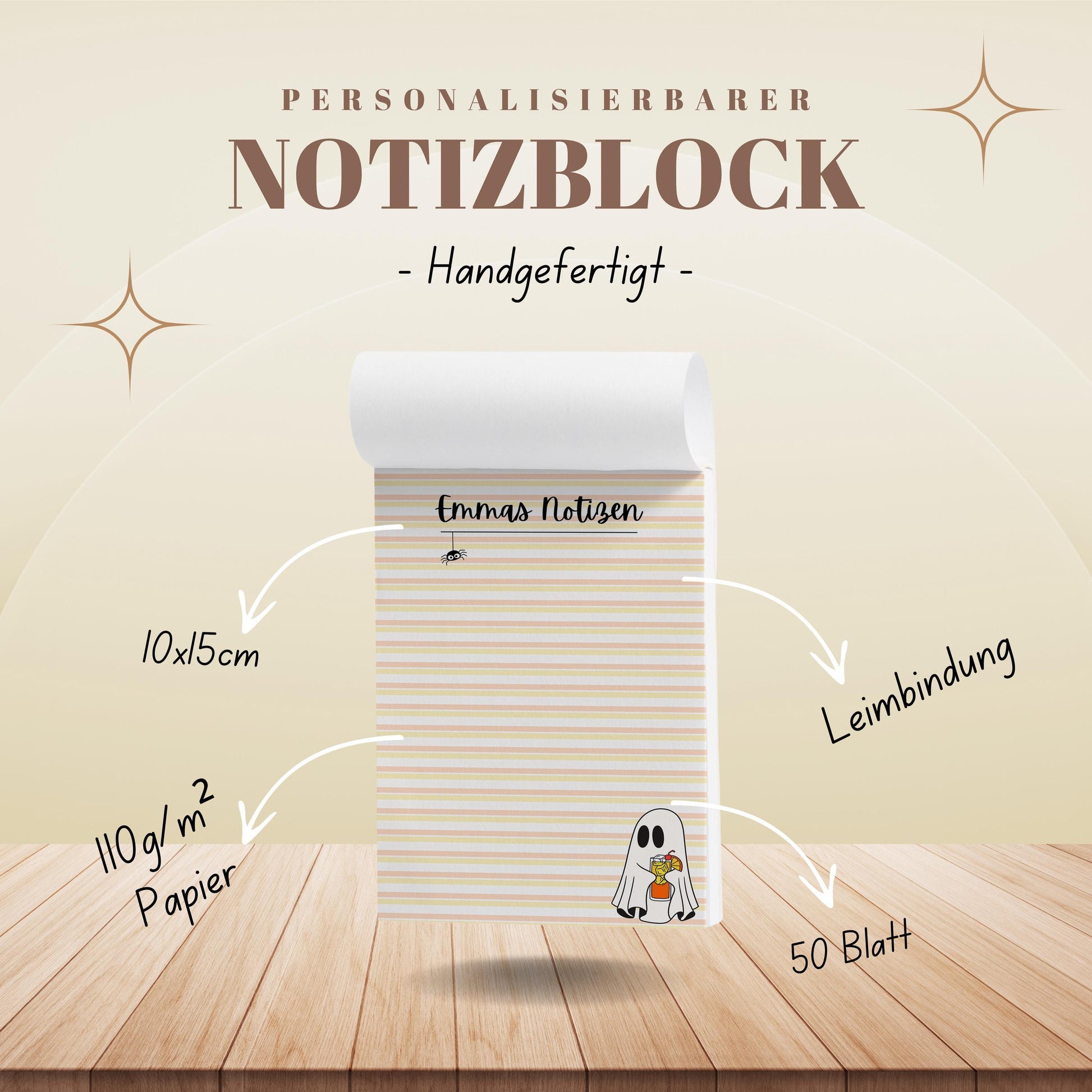Notizblock Summerween Notizblock personalisierbar mit Namen To-Do Liste Notizblock für Studenten Bürobedarf Geschenk Kollegin