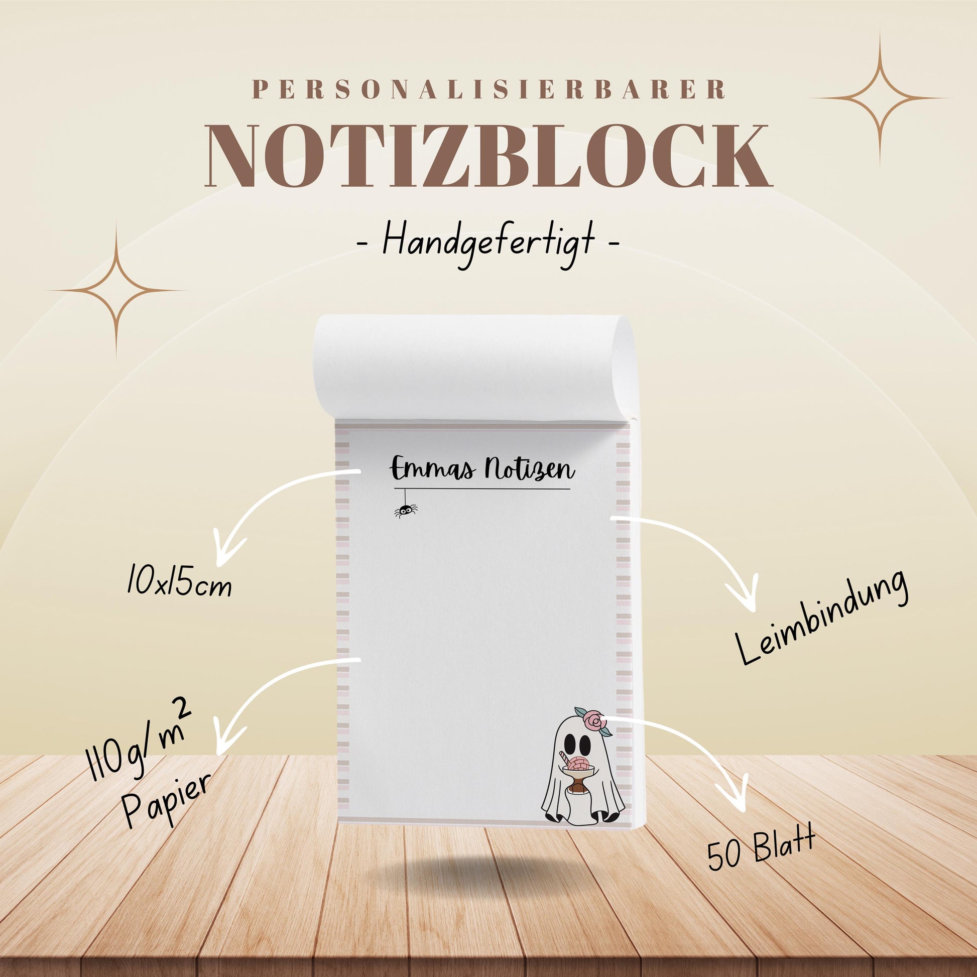 Notizblock Summerween Notizblock personalisierbar mit Namen To-Do Liste Notizblock für Studenten Bürobedarf Geschenk Kollegin