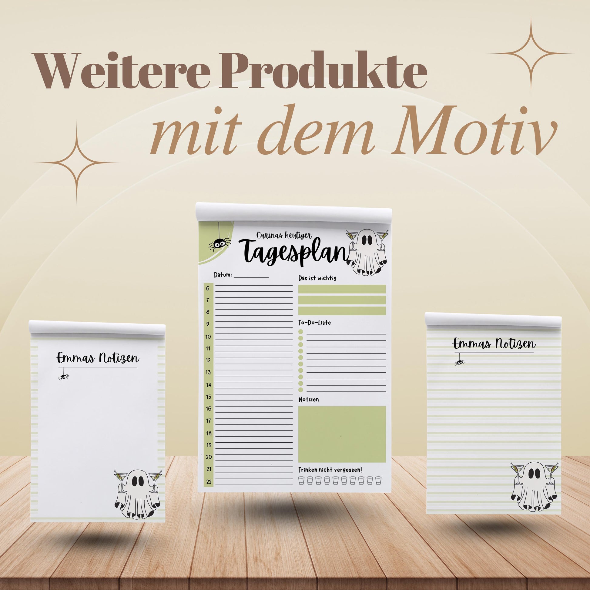Notizblock Summerween Notizblock personalisierbar mit Namen To-Do Liste Notizblock für Studenten Bürobedarf Geschenk Kollegin