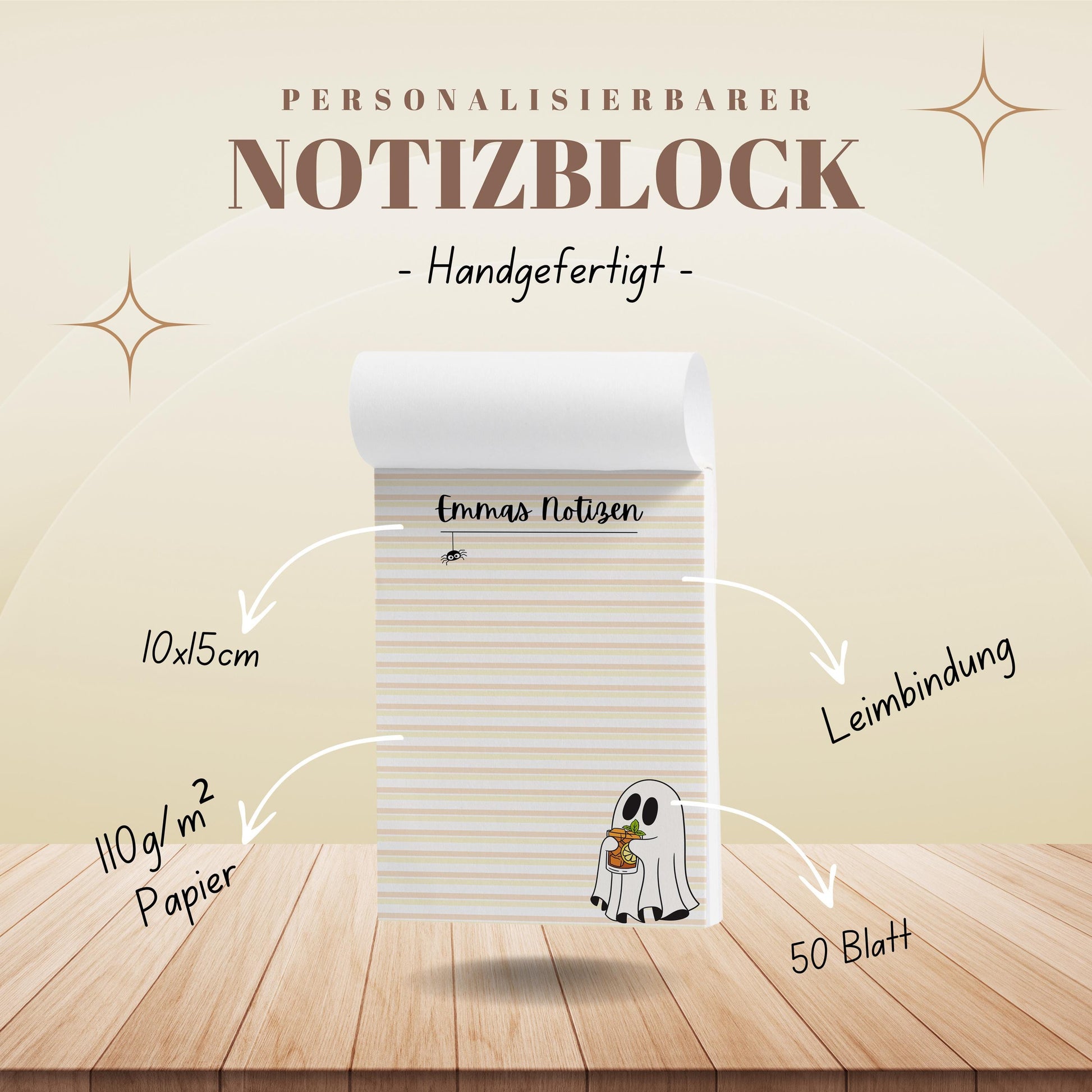 Notizblock Summerween Notizblock personalisierbar mit Namen To-Do Liste Notizblock für Studenten Bürobedarf Geschenk Kollegin