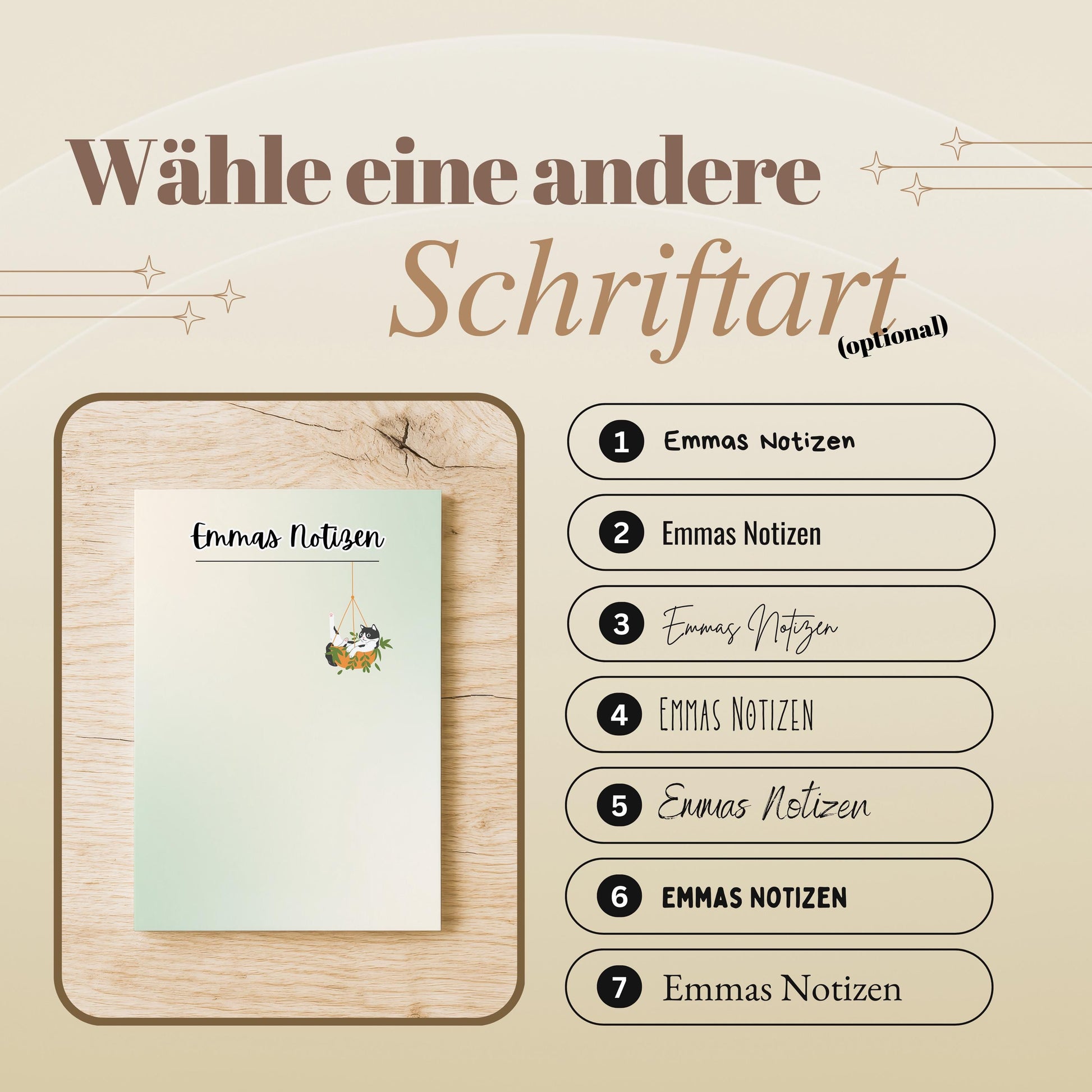 Notizblock Katze Notizblock personalisierbar mit Namen To-Do Liste Notizblock für Studenten Bürobedarf Geschenk Katzenbesitzer