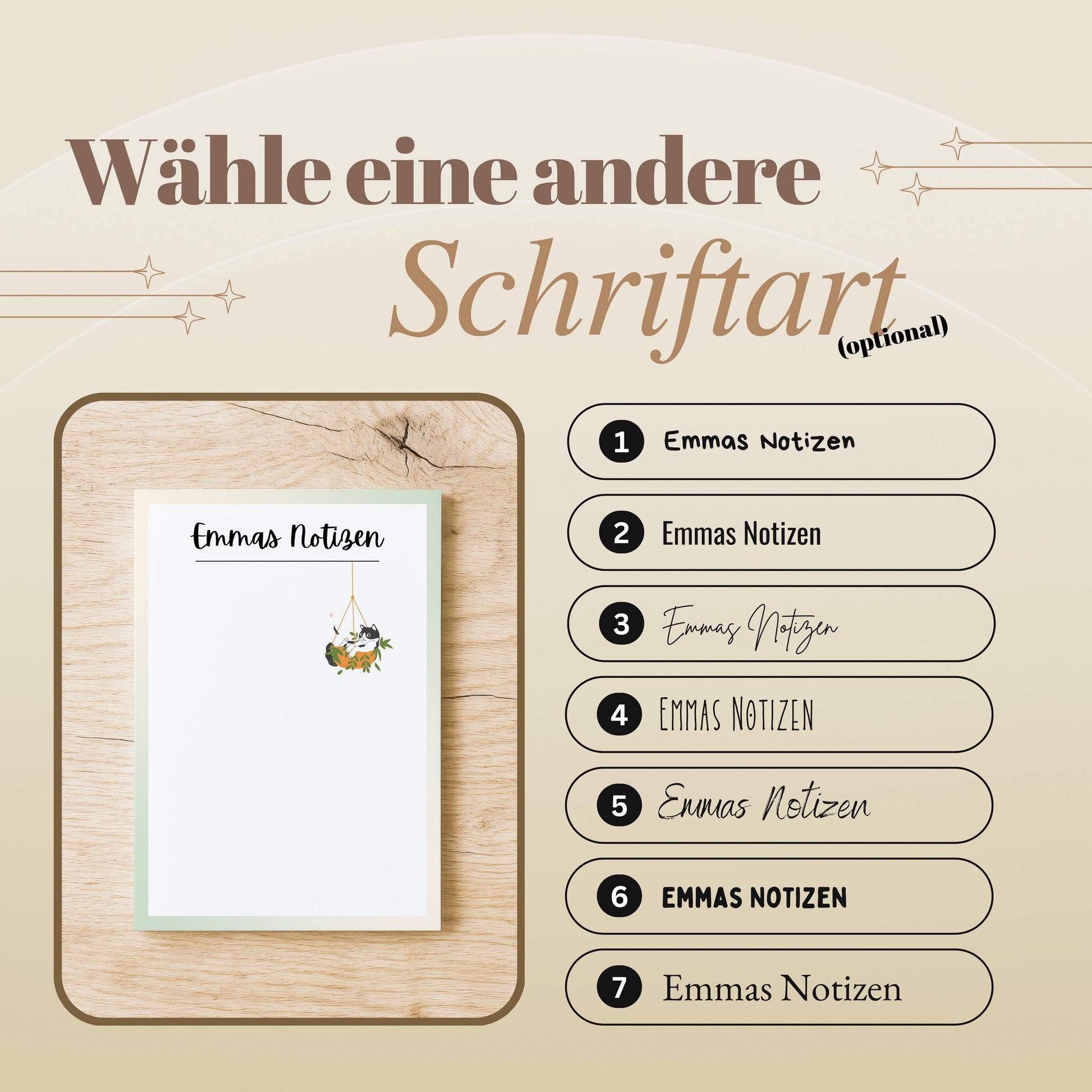 Notizblock Katze Notizblock personalisierbar mit Namen To-Do Liste Notizblock für Studenten Bürobedarf Geschenk Katzenbesitzer