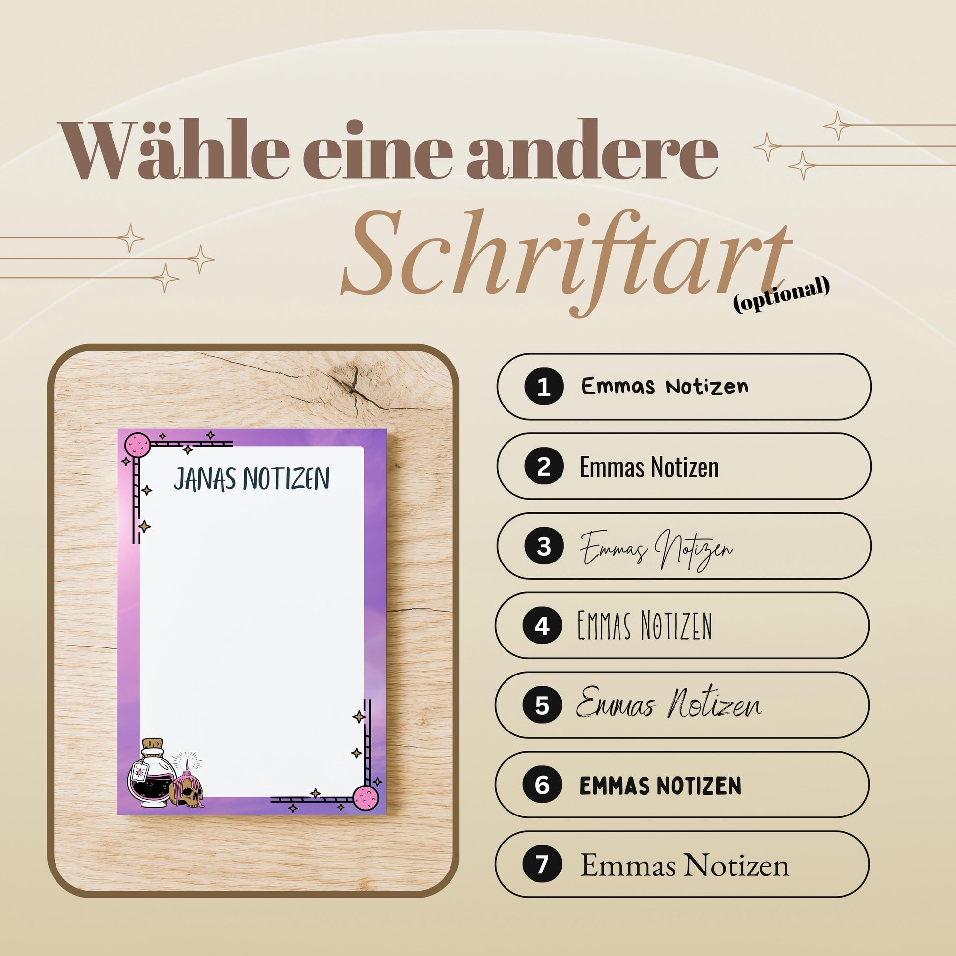 Notizblock Mystery Notizblock personalisierbar mit Namen To-Do Liste Notizblock für Studenten Bürobedarf Geschenk Kollegin