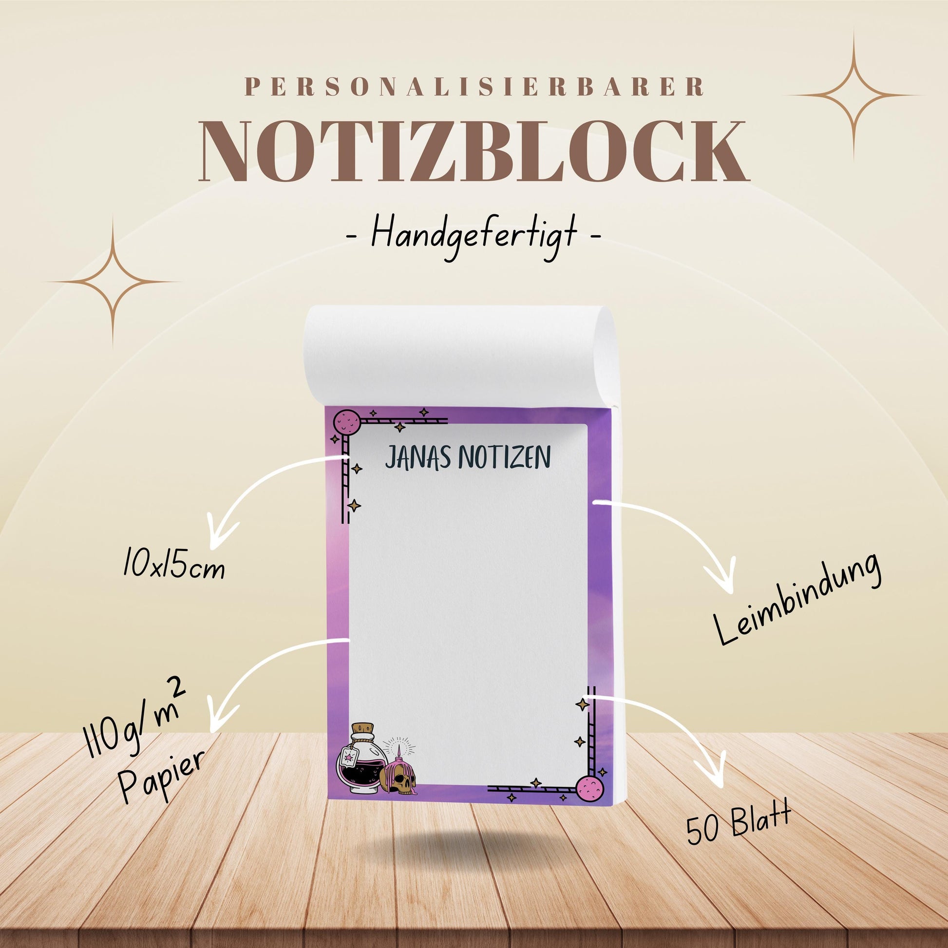 Notizblock Mystery Notizblock personalisierbar mit Namen To-Do Liste Notizblock für Studenten Bürobedarf Geschenk Kollegin