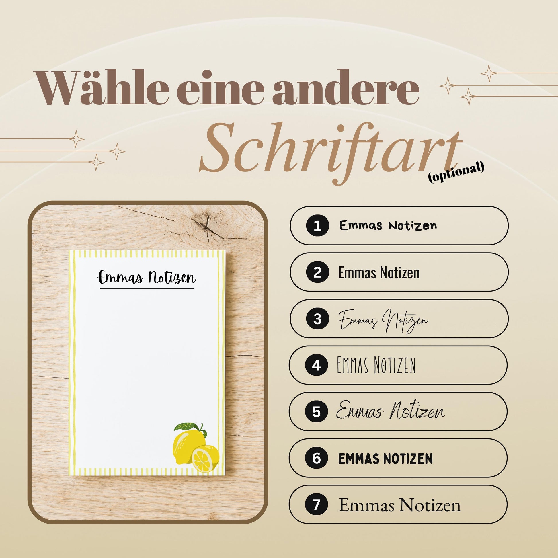 Notizblock Zitrone Notizblock personalisierbar mit Namen To-Do Liste Notizblock für Studenten Bürobedarf Geschenk Kollegin
