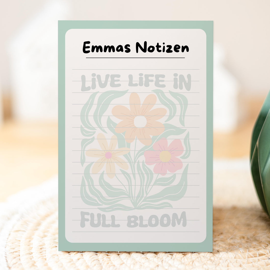 Notizblock Floral Notizblock personalisierbar mit Namen To-Do Liste Notizblock für Studenten Bürobedarf Geschenk Kollegin