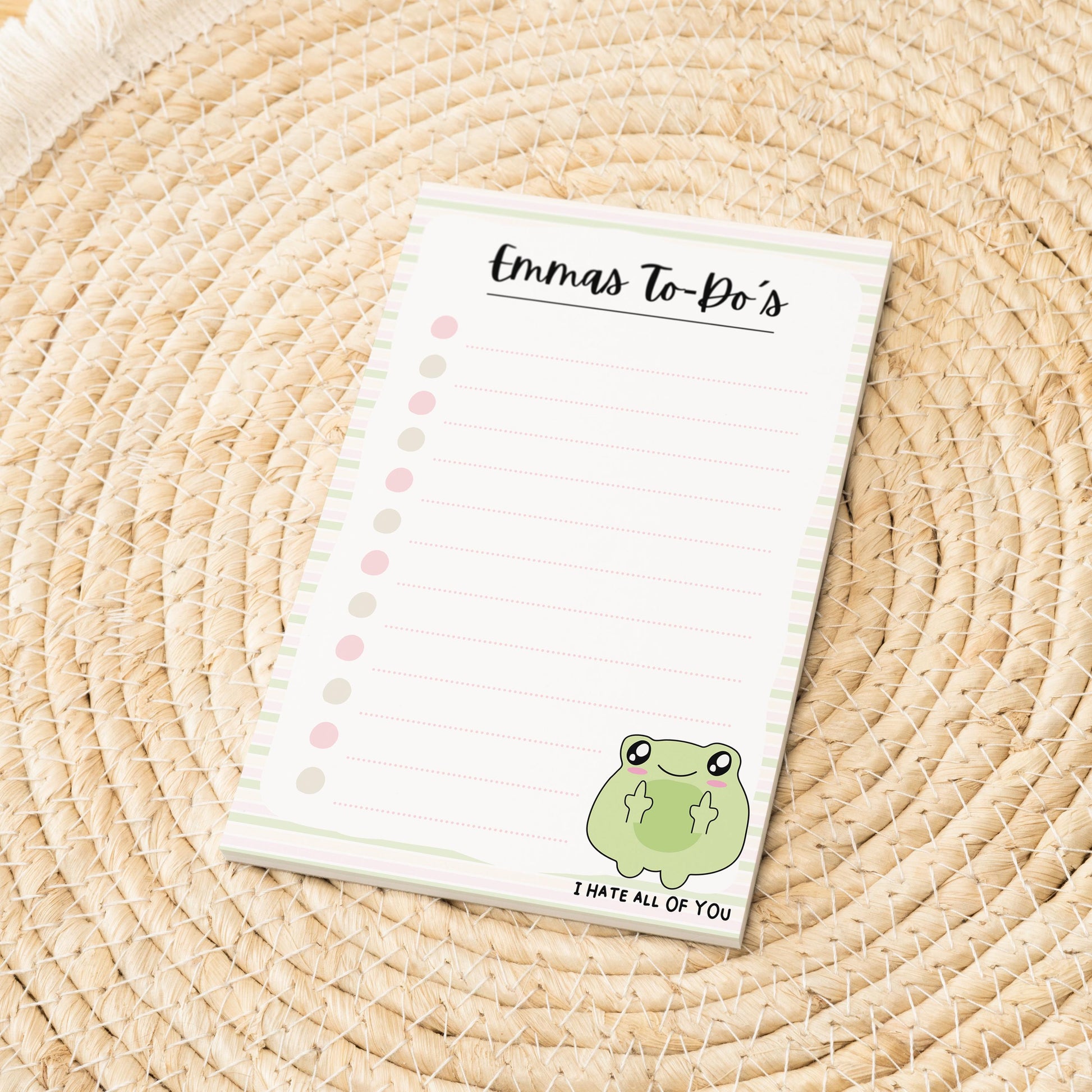 Notizblock Frosch Notizblock personalisierbar mit Namen To-Do Liste Notizblock für Studenten Bürobedarf Geschenk Kollegin