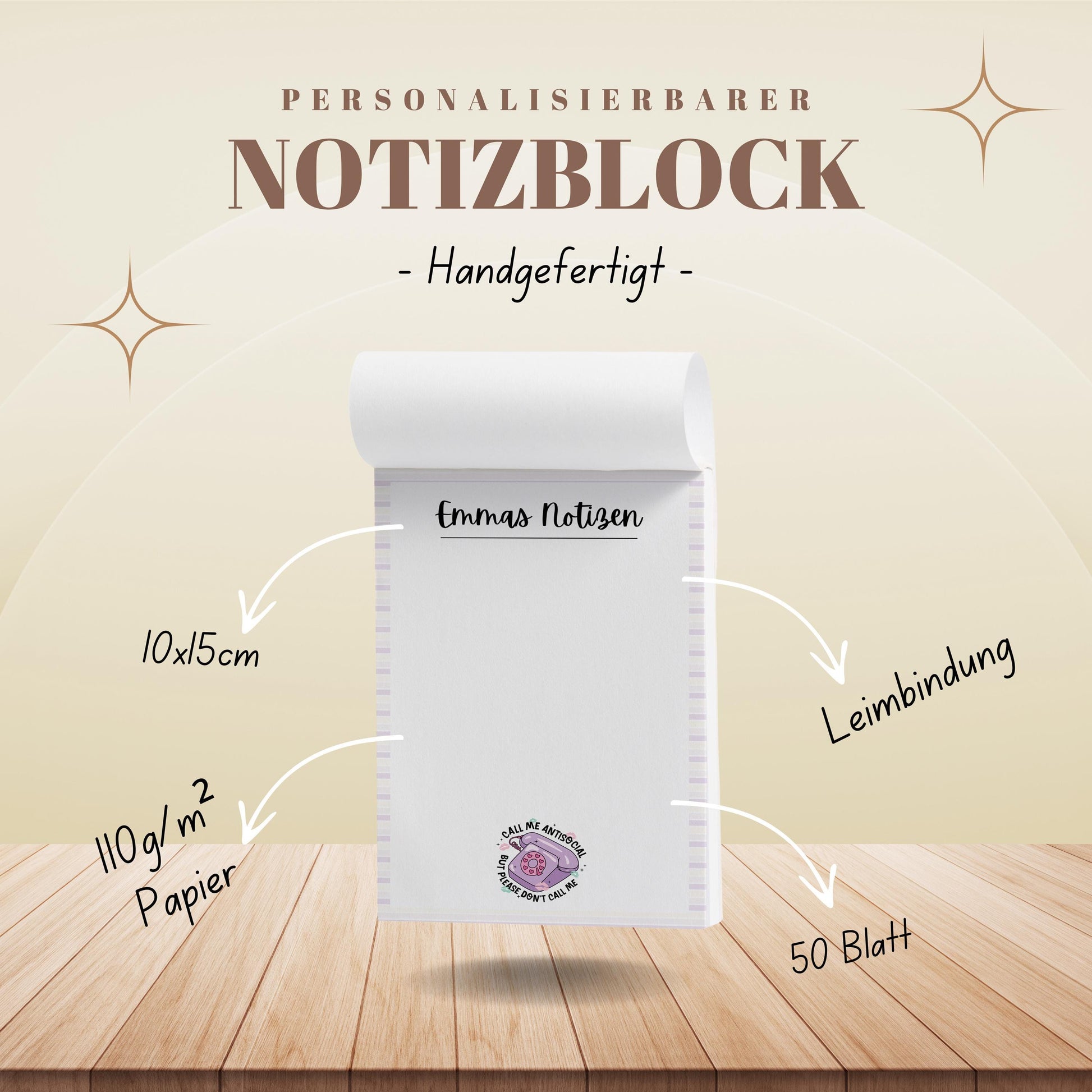 Notizblock Anxiety Notizblock personalisierbar mit Namen To-Do Liste Notizblock für Studenten Bürobedarf Geschenk Kollegin