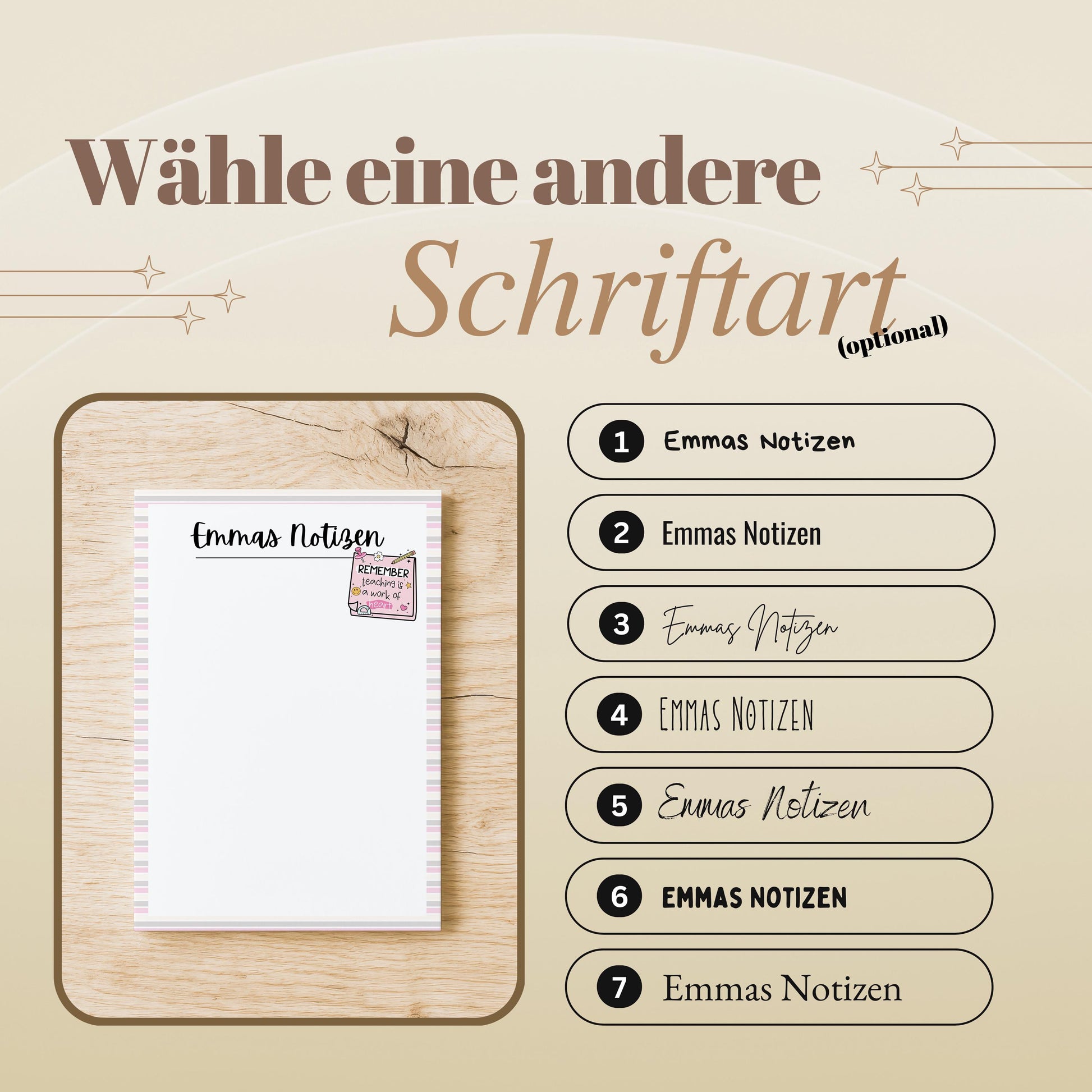 Notizblock Teacher Notizblock personalisierbar mit Namen To-Do Liste Notizblock für Studenten Bürobedarf Geschenk Kollegin