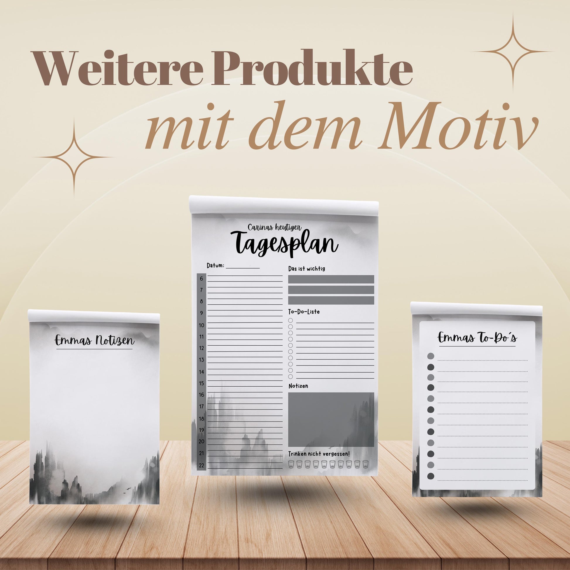 Notizblock Granit Notizblock personalisierbar mit Namen To Do Liste Notizblock für Studenten Schreibblock Bürobedarf Geschenk Kollege