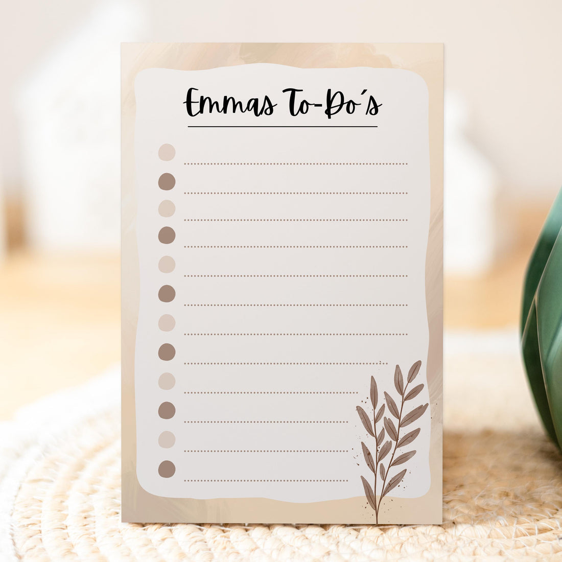 Notizblock Boho Notizblock personalisierbar mit Namen To-Do Liste Notizblock für Studenten Bürobedarf Geschenk Kollege
