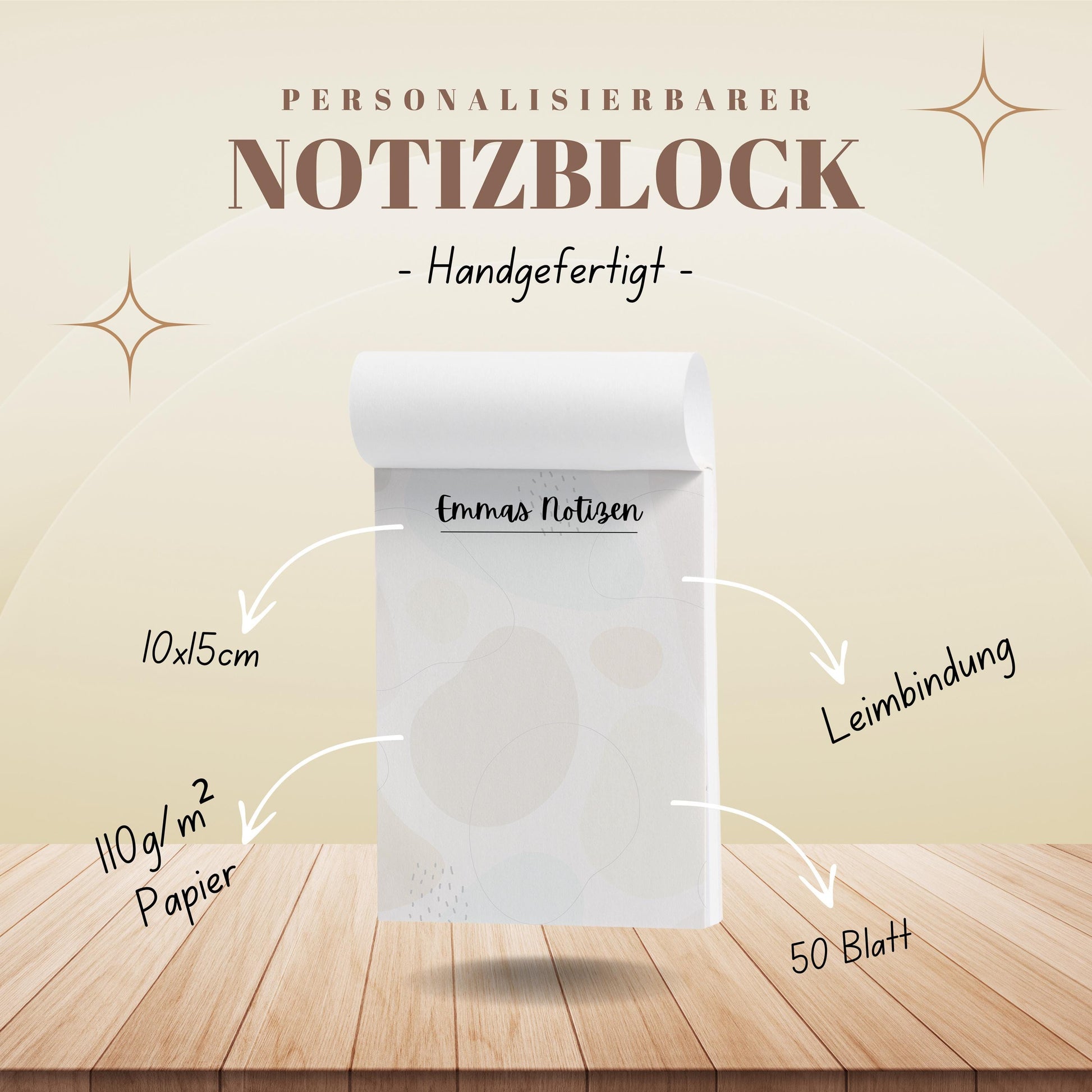 Notizblock Kleckse Notizblock personalisierbar mit Namen To-Do Liste Notizblock für Studenten Bürobedarf Geschenk Kollege