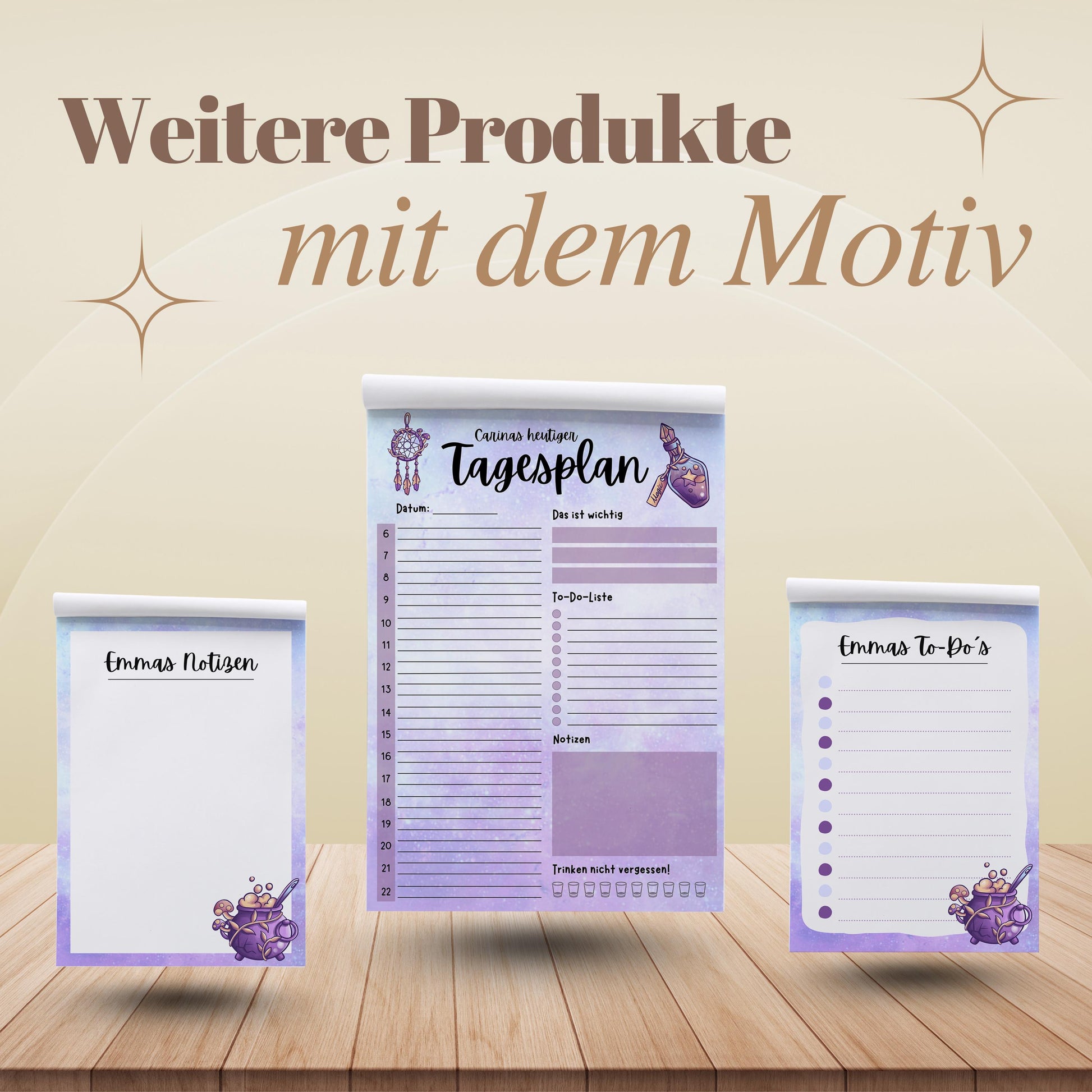 Notizblock Witchy Notizblock personalisierbar mit Namen To-Do Liste Notizblock für Studenten Bürobedarf Geschenk Kollegin