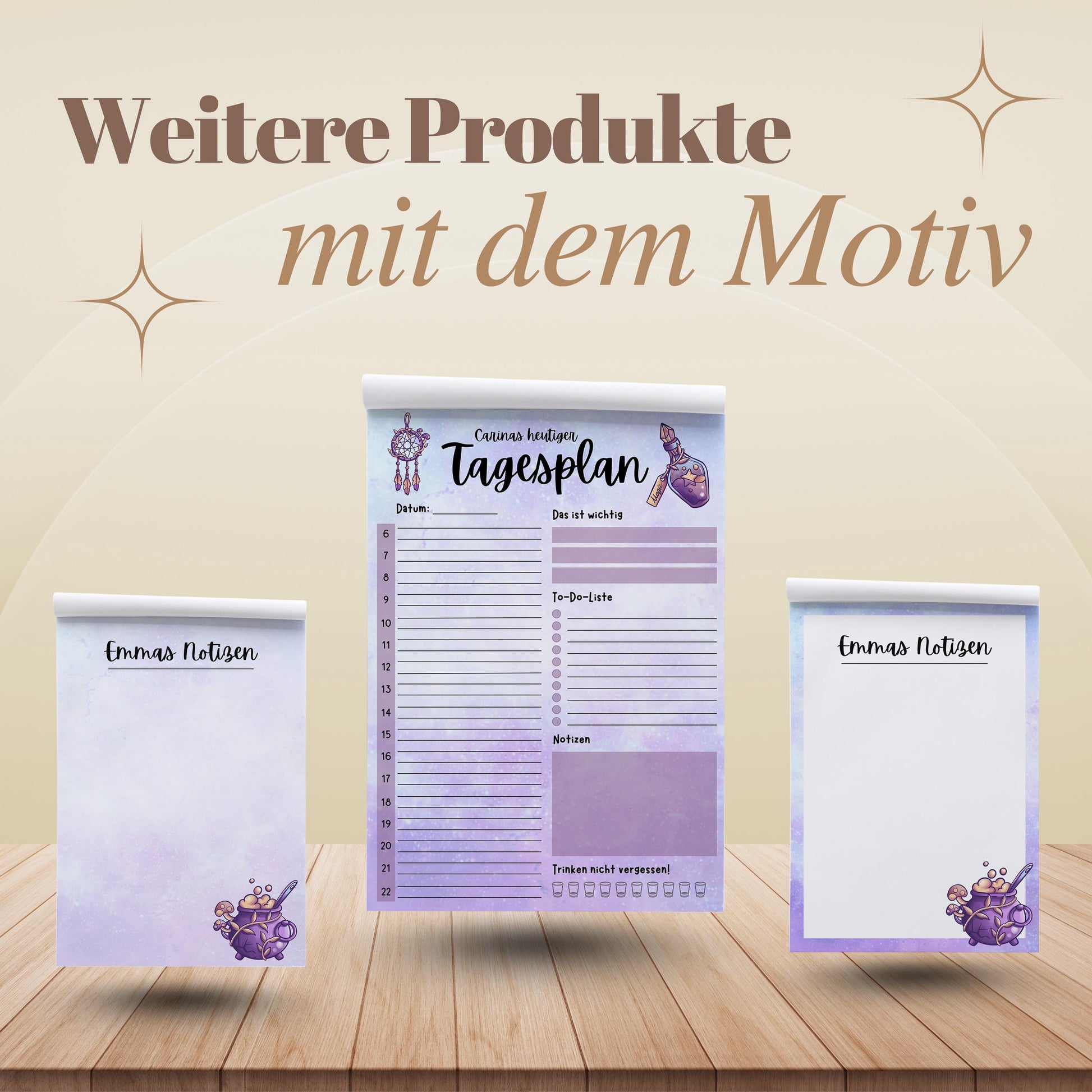 Notizblock Witchy Notizblock personalisierbar mit Namen To-Do Liste Notizblock für Studenten Bürobedarf Geschenk Kollege