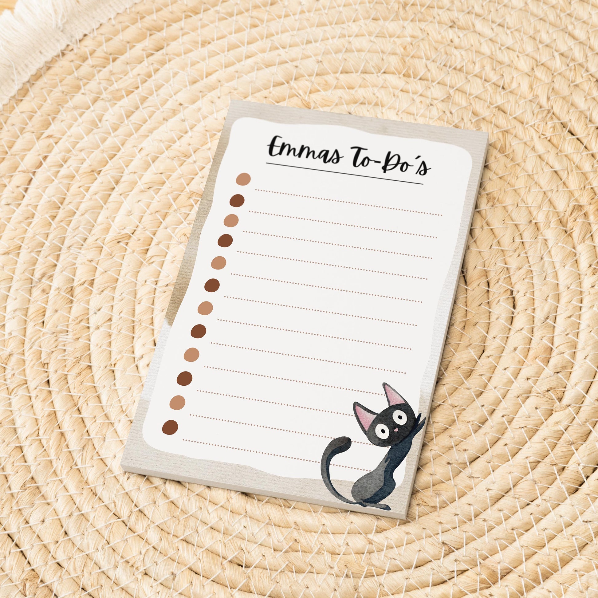 Notizblock Katze Notizblock personalisierbar mit Namen To-Do Liste Notizblock für Studenten Bürobedarf Geschenk Kollege