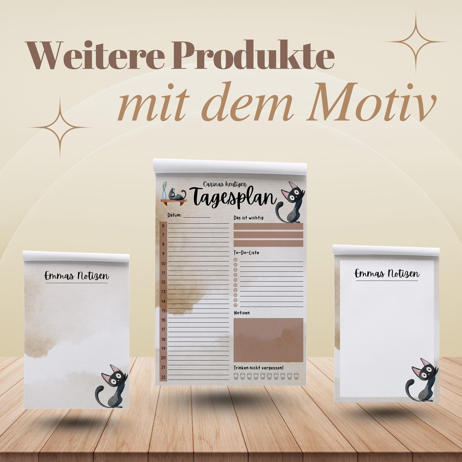 Notizblock Katze Notizblock personalisierbar mit Namen To-Do Liste Notizblock für Studenten Bürobedarf Geschenk Kollege