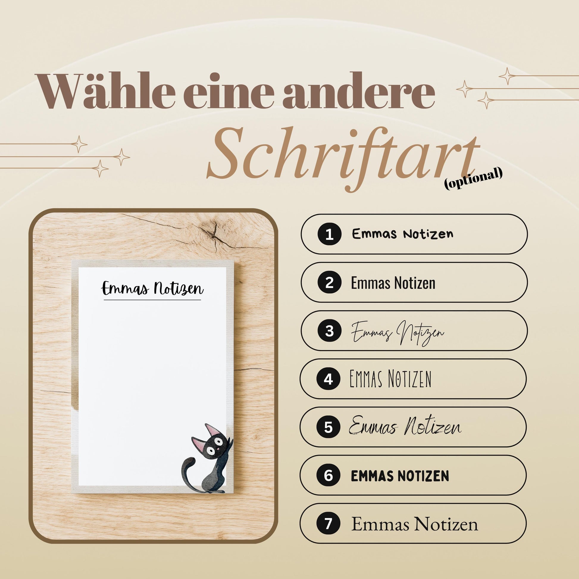 Notizblock Katze Notizblock personalisierbar mit Namen To-Do Liste Notizblock für Studenten Bürobedarf Geschenk Kollege