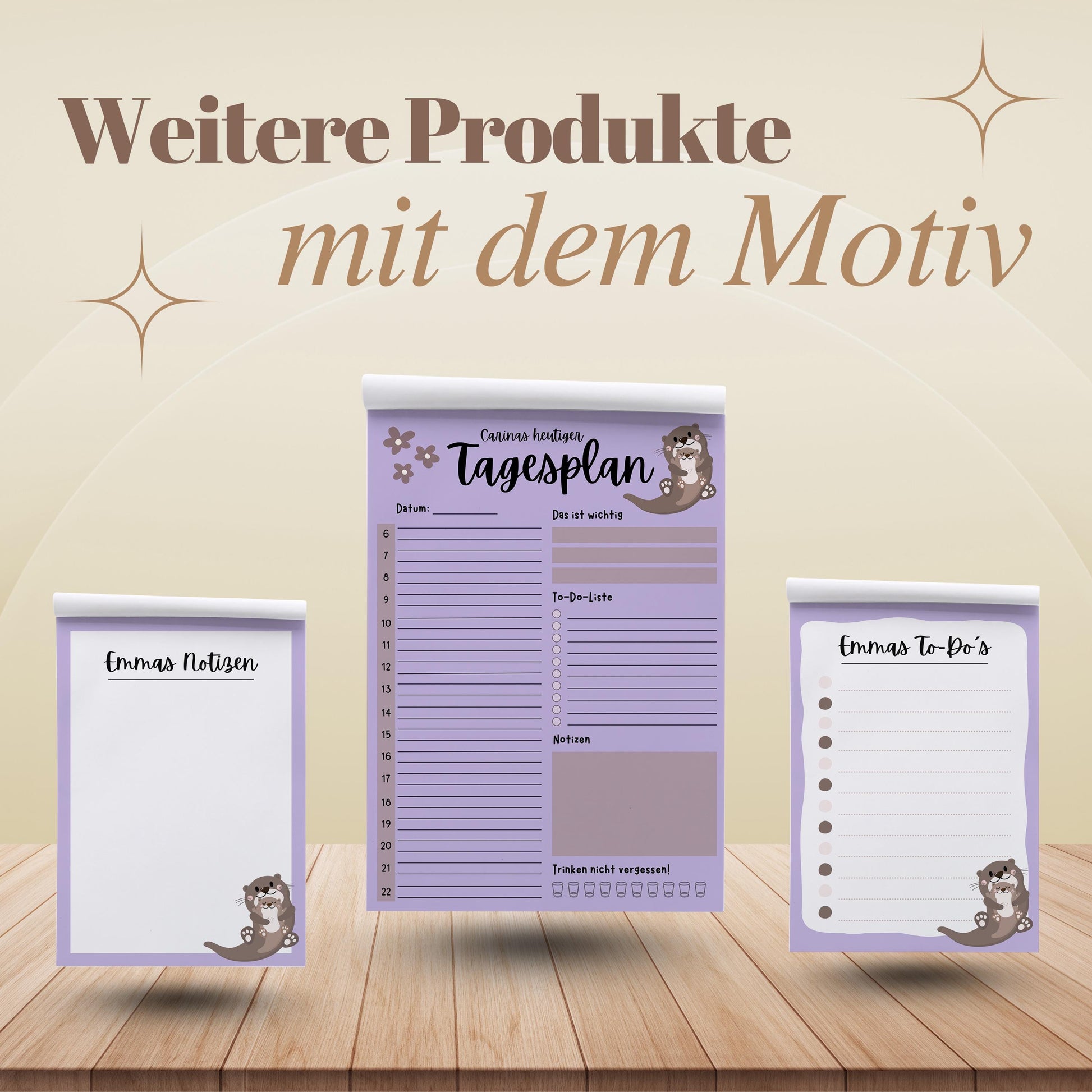 Notizblock Otter Notizblock personalisierbar mit Namen To-Do Liste Notizblock für Studenten Bürobedarf Geschenk Kollege