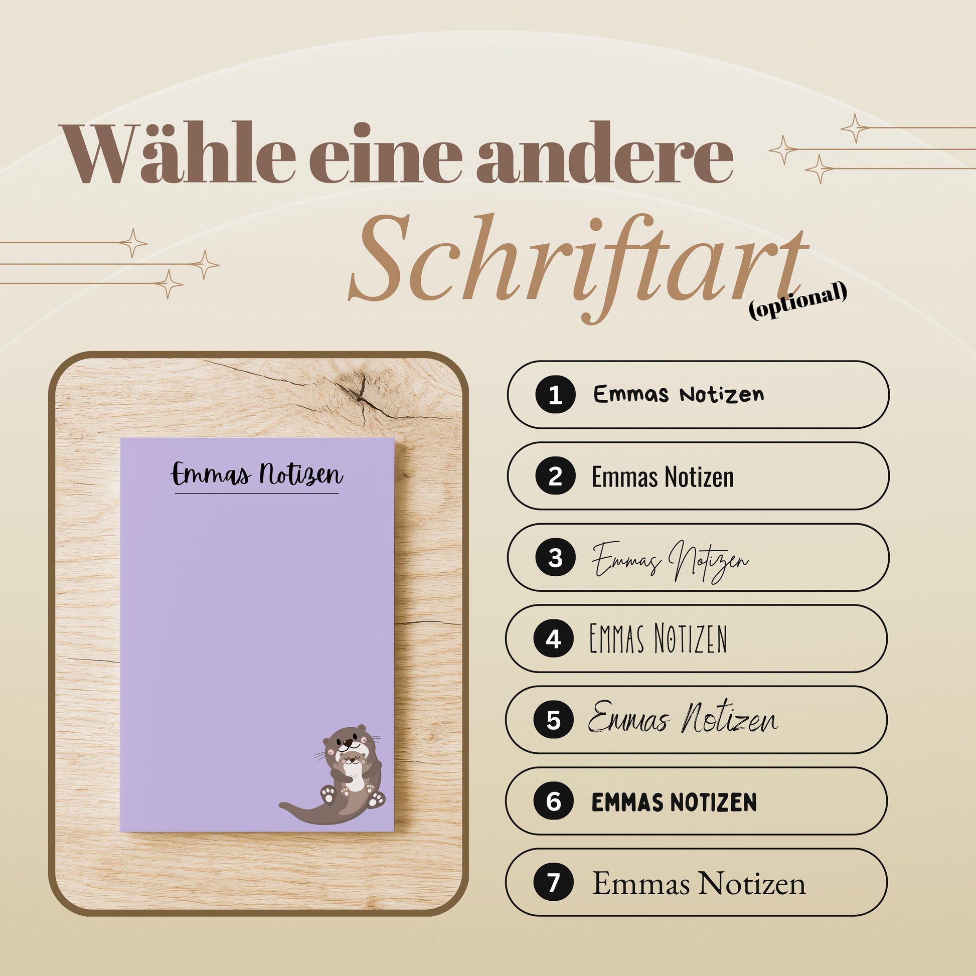 Notizblock Otter Notizblock personalisierbar mit Namen To-Do Liste Notizblock für Studenten Bürobedarf Geschenk Kollege