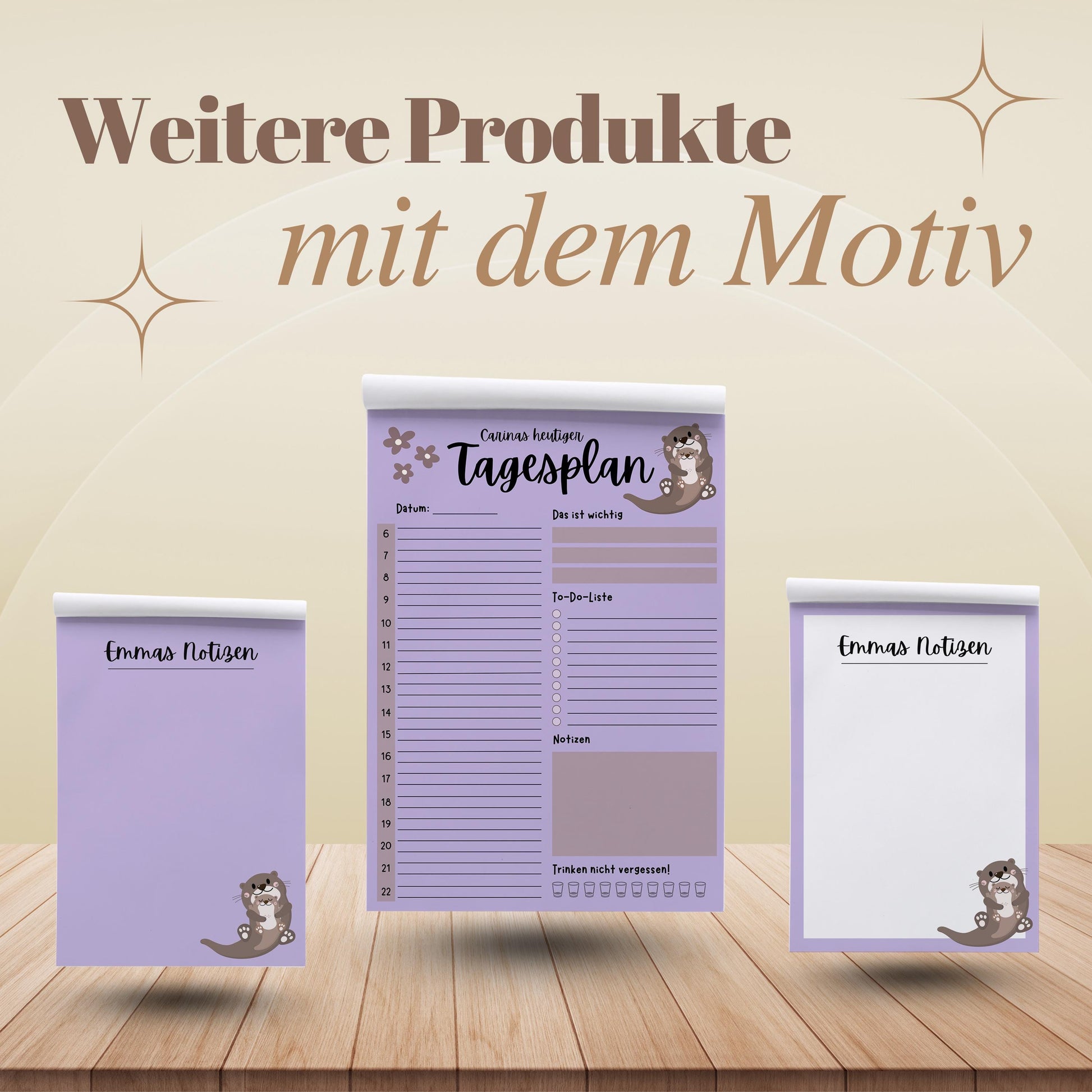 Notizblock Otter Notizblock personalisierbar mit Namen To-Do Liste Notizblock für Studenten Bürobedarf Geschenk Kollege