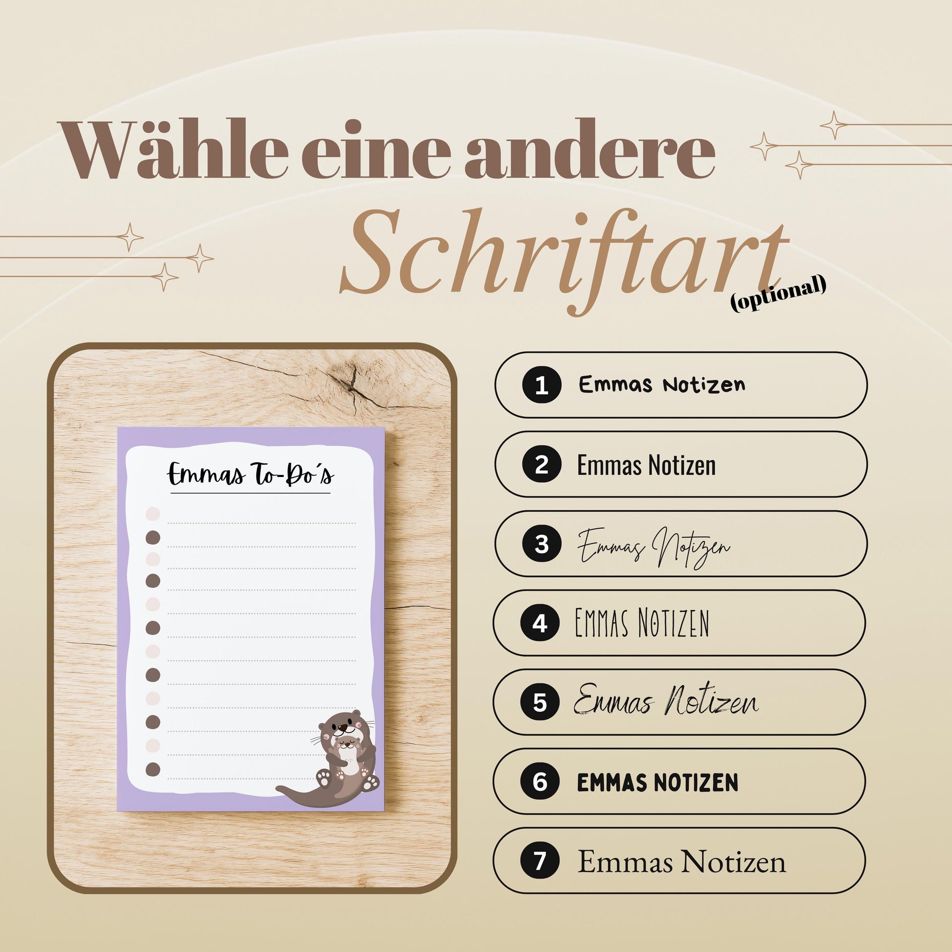 Notizblock Otter Notizblock personalisierbar mit Namen To-Do Liste Notizblock für Studenten Bürobedarf Geschenk Kollege