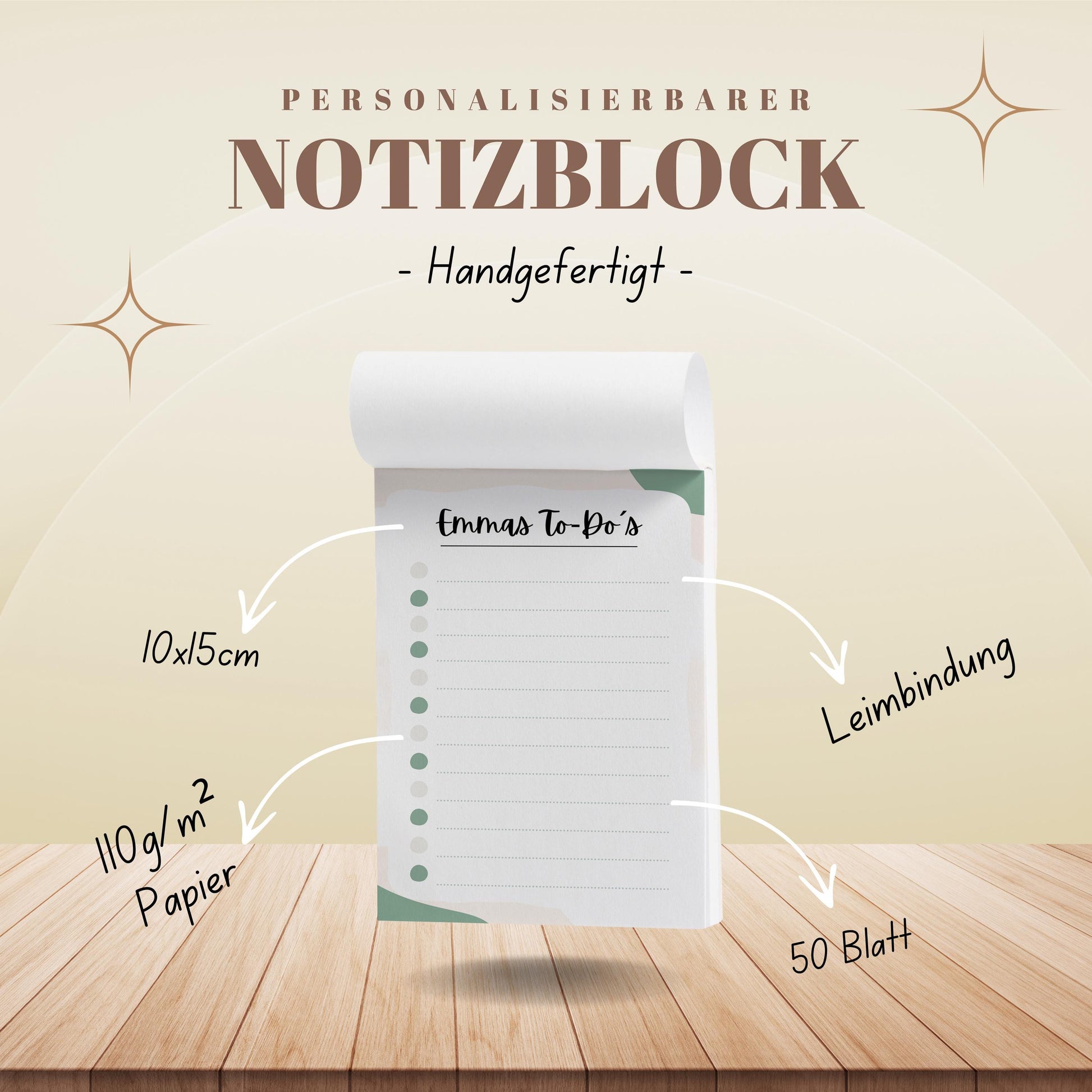 Notizblock Soft Notizblock personalisierbar mit Namen To-Do Liste Notizblock für Studenten Bürobedarf Geschenk Kollege