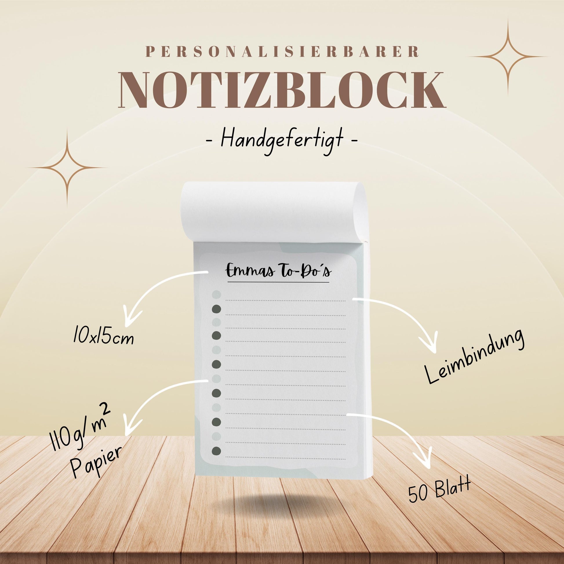 Notizblock Pastell Notizblock personalisierbar mit Namen To-Do Liste Notizblock für Studenten Bürobedarf Geschenk Kollege