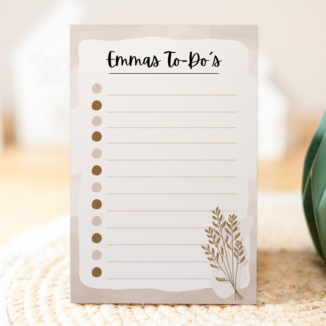 Notizblock Boho Notizblock personalisierbar mit Namen To-Do Liste Notizblock für Studenten Bürobedarf Geschenk Kollege