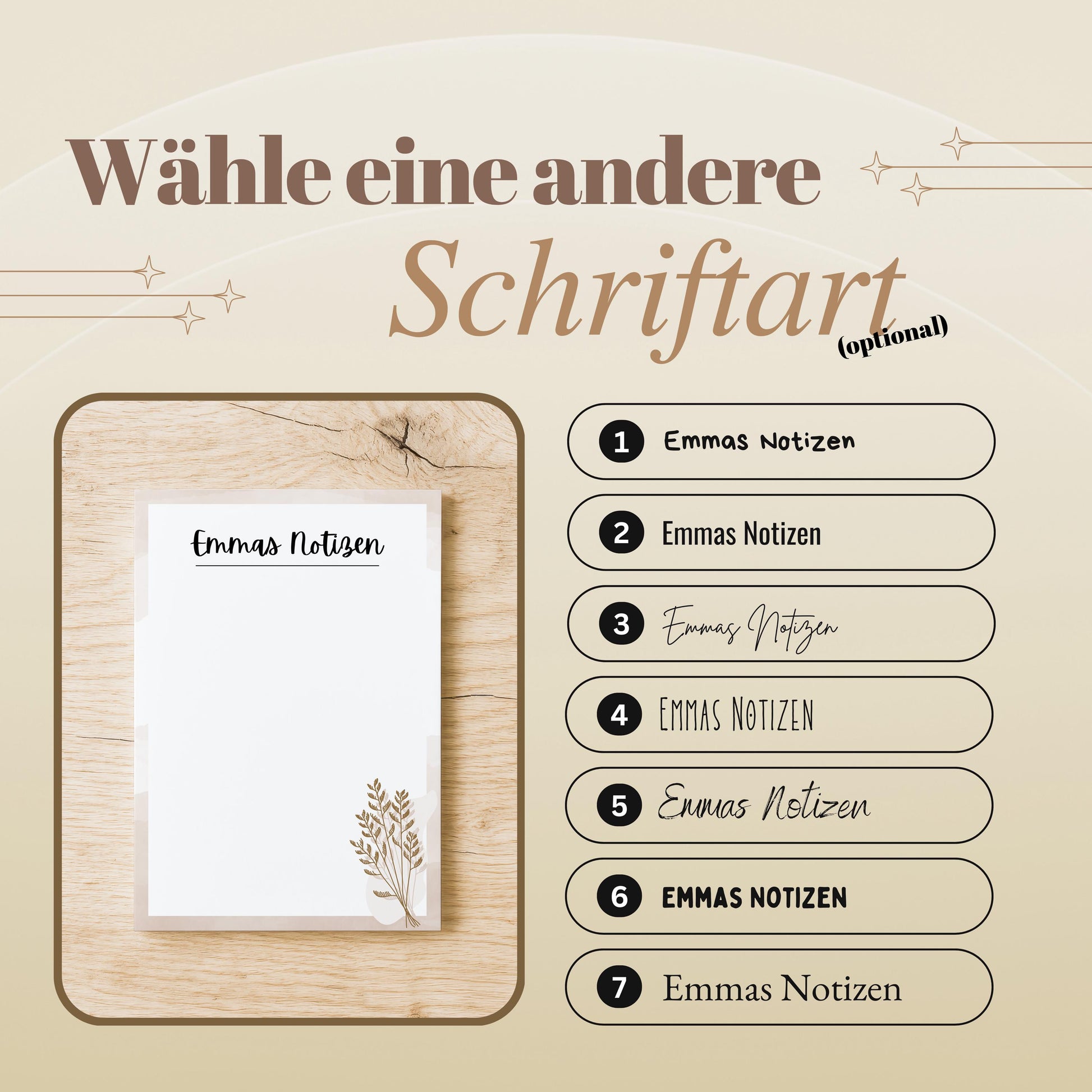 Notizblock Boho Notizblock personalisierbar mit Namen To-Do Liste Notizblock für Studenten Bürobedarf Geschenk Kollege