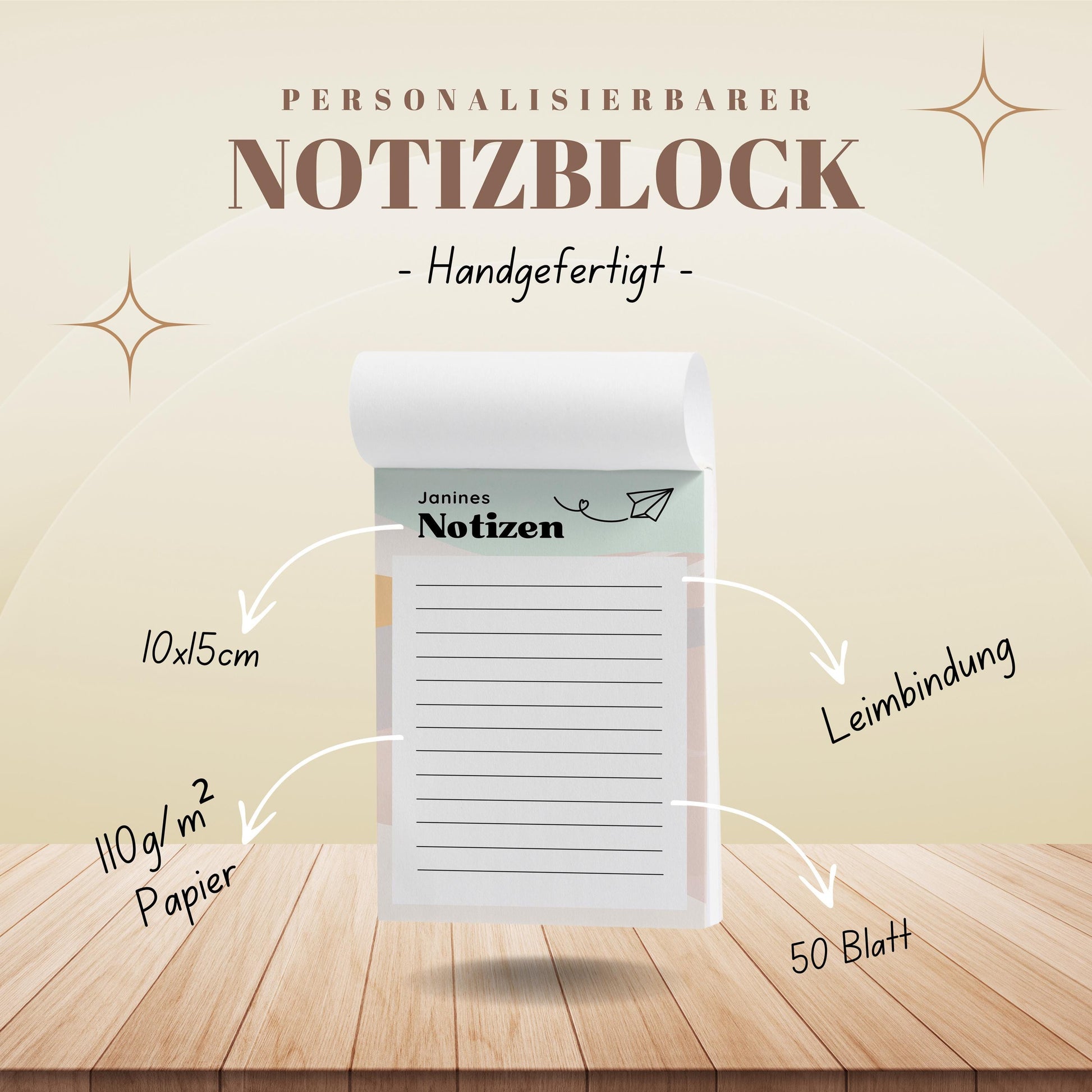 Notizblock Papierflieger Notizblock personalisierbar mit Namen To-Do Liste Notizblock für Studenten Bürobedarf Geschenk Kollege