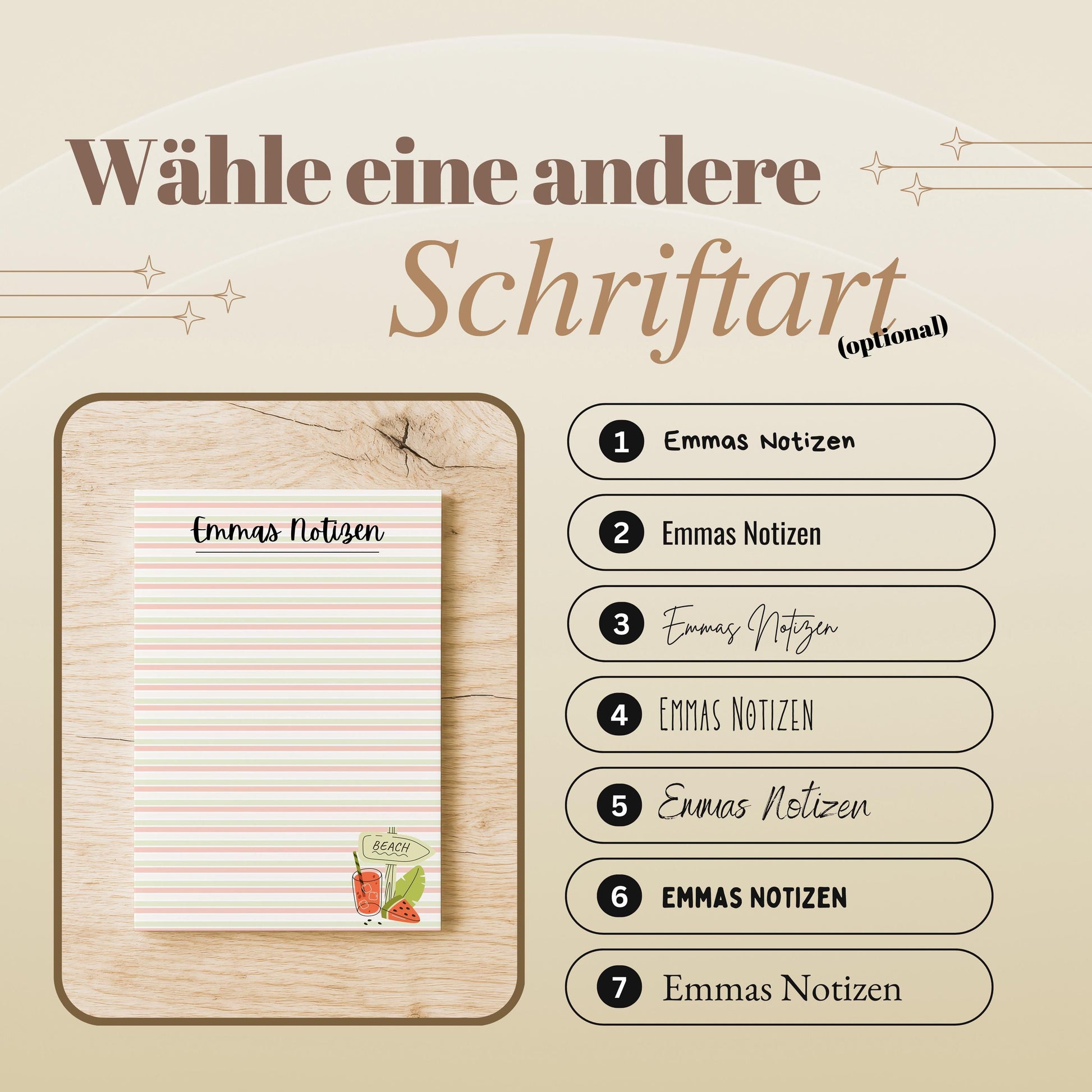 Notizblock Melone Notizblock personalisierbar mit Namen To-Do Liste Notizblock für Studenten Bürobedarf Geschenk Kollege
