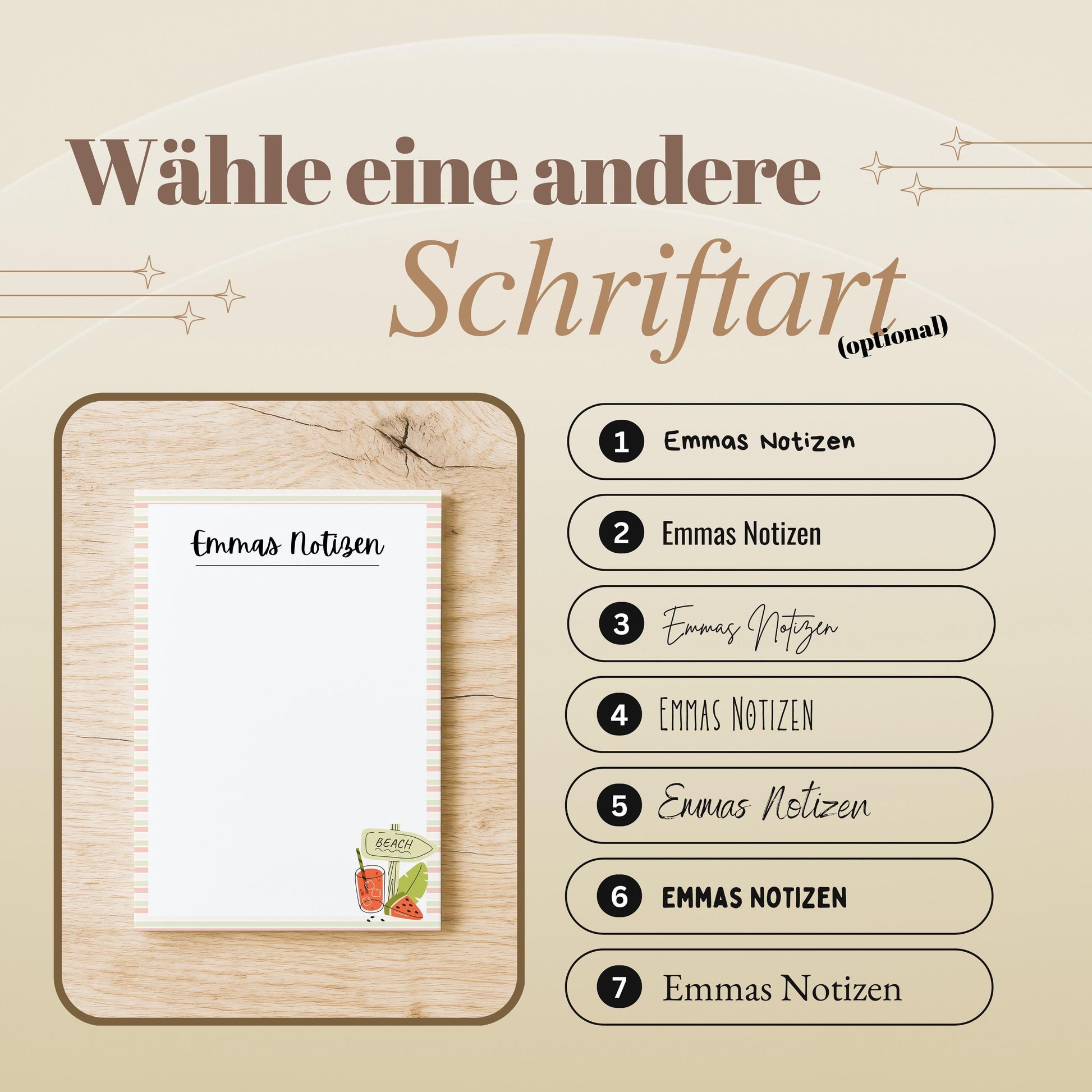 Notizblock Melone Notizblock personalisierbar mit Namen To-Do Liste Notizblock für Studenten Bürobedarf Geschenk Kollege