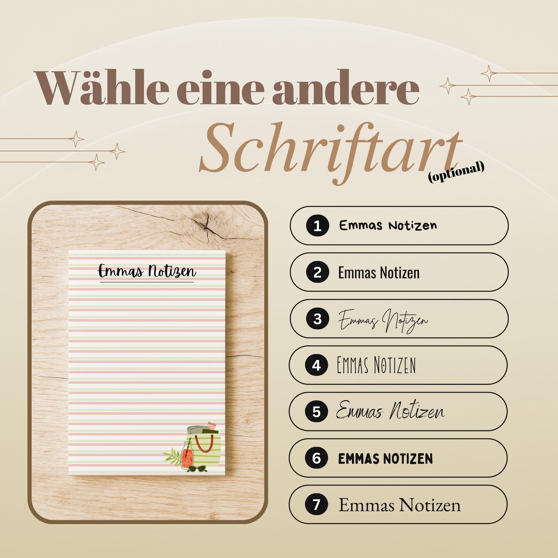 Notizblock Beach Notizblock personalisierbar mit Namen To-Do Liste Notizblock für Studenten Bürobedarf Geschenk Kollege