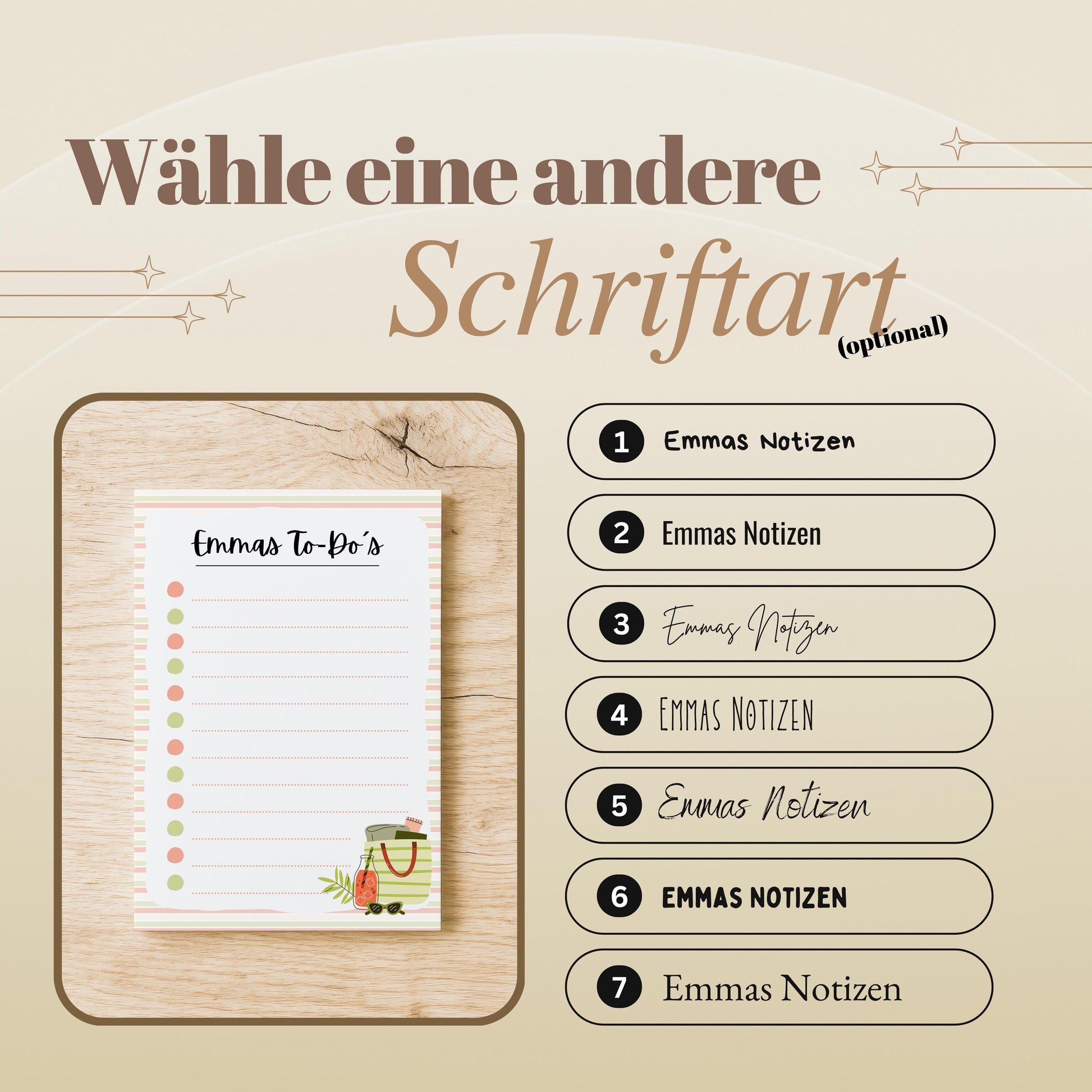Notizblock Beach Notizblock personalisierbar mit Namen To-Do Liste Notizblock für Studenten Bürobedarf Geschenk Kollege