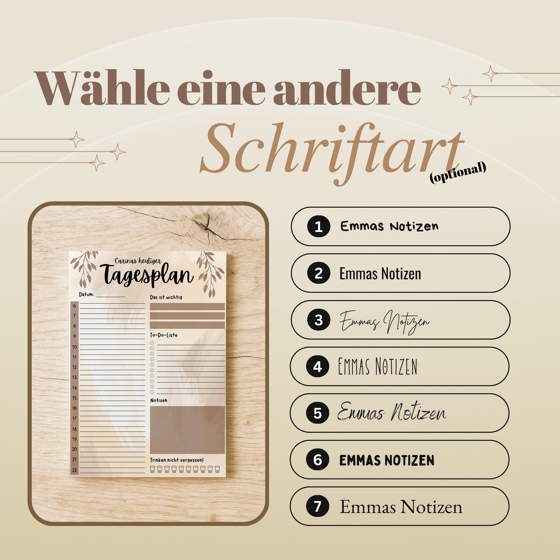 Tagesplaner Boho A5 Notizblock personalisierbar mit Namen To Do Liste Notizblock für Studenten Schreibblock Bürobedarf Geschenk Kollegen