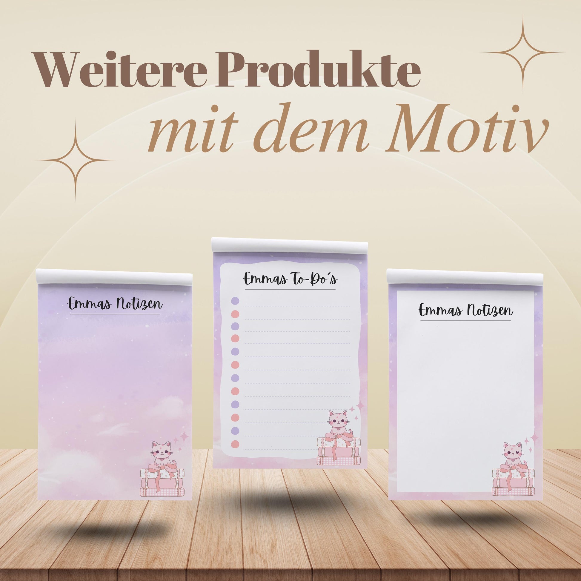 Tagesplaner Kawaii Katze A5 Notizblock personalisierbar mit Namen To Do Liste Notizblock für Studenten Schreibblock Bürobedarf Geschenk