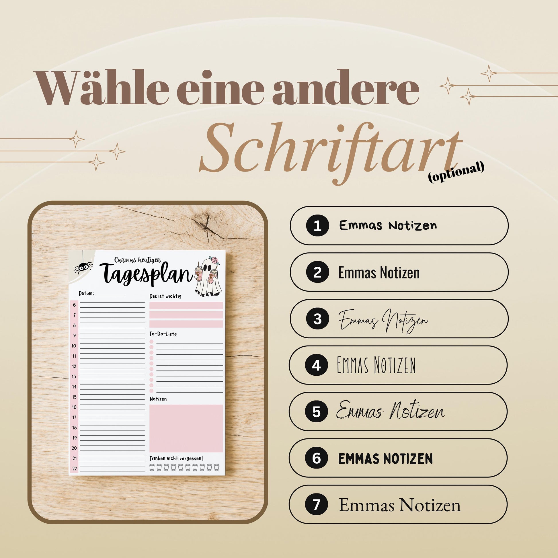 Tagesplaner Summerween A5 Notizblock personalisierbar mit Namen To Do Liste Notizblock für Studenten Schreibblock Bürobedarf Geschenk