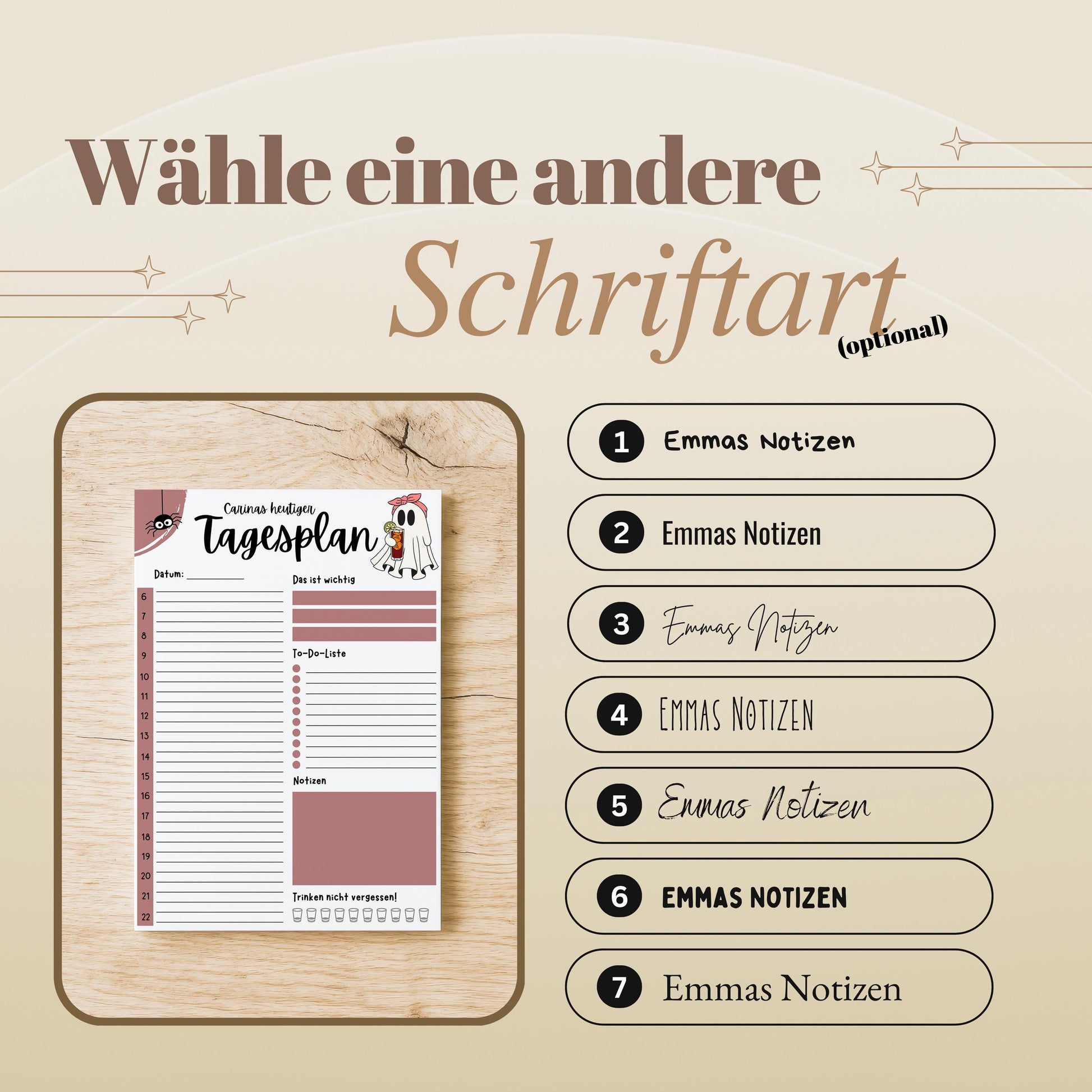 Tagesplaner Summerween A5 Notizblock personalisierbar mit Namen To Do Liste Notizblock für Studenten Schreibblock Bürobedarf Geschenk