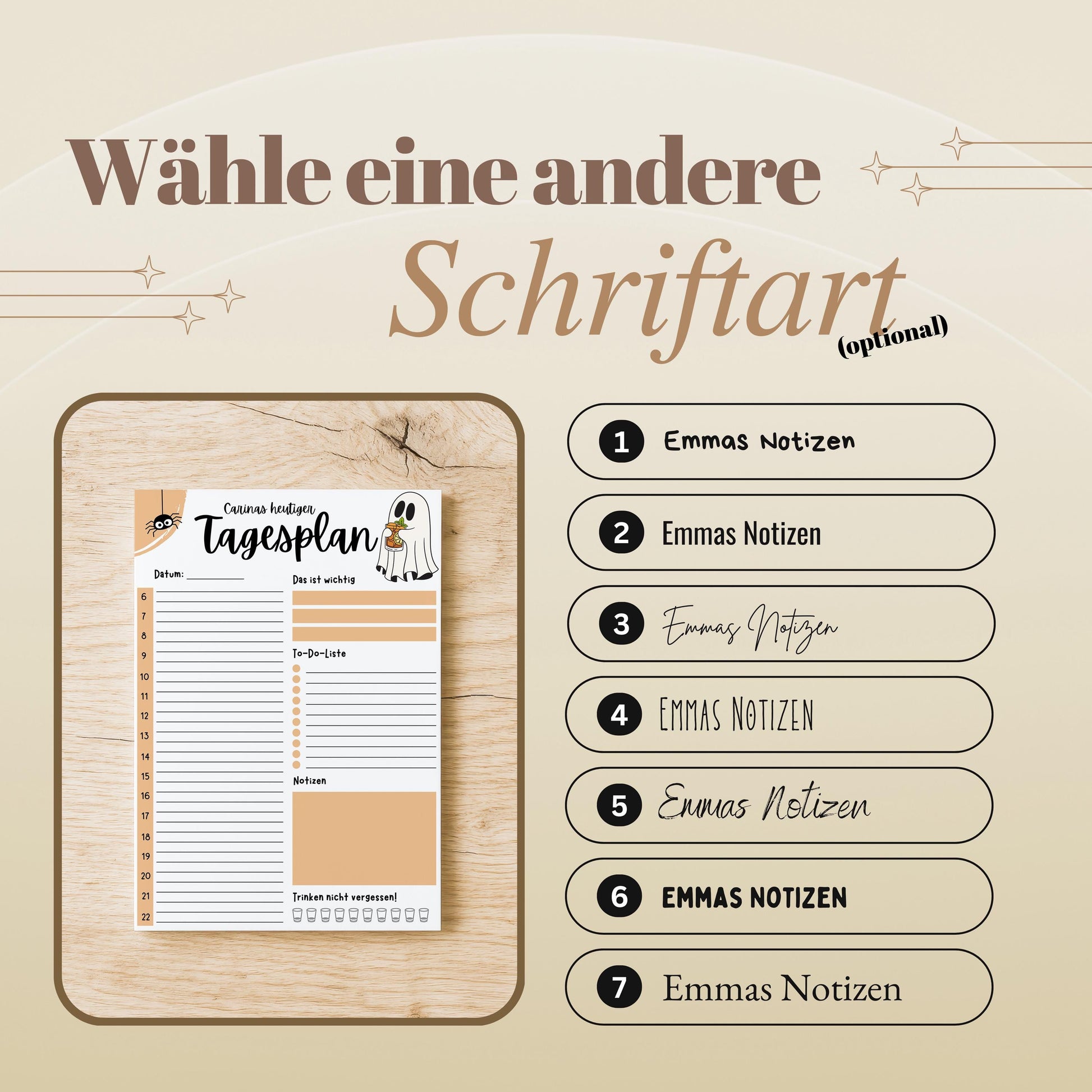 Tagesplaner Summerween A5 Notizblock personalisierbar mit Namen To Do Liste Notizblock für Studenten Schreibblock Bürobedarf Geschenk