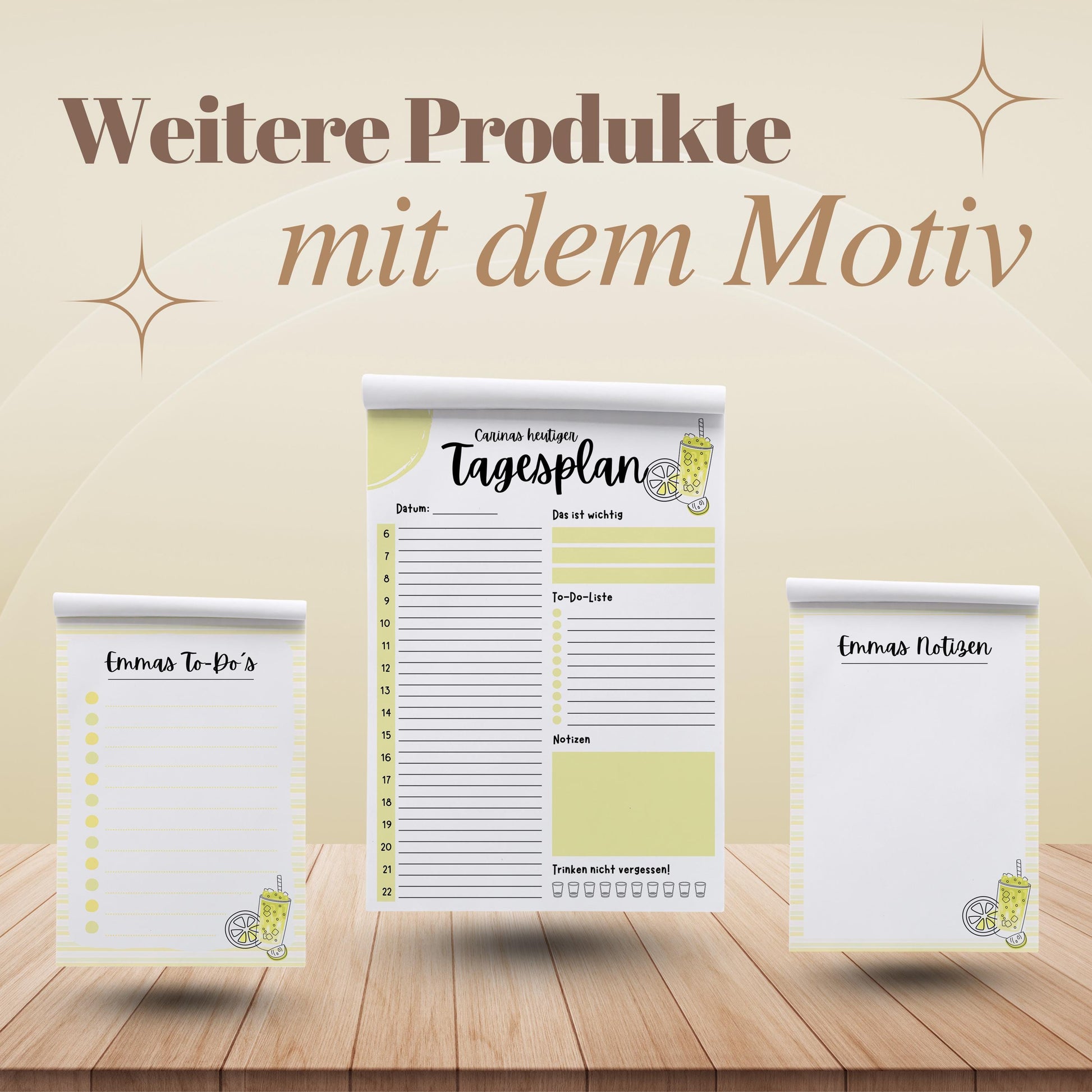 Notizblock Zitrone Notizblock personalisierbar mit Namen To-Do Liste Notizblock für Studenten Bürobedarf Geschenk Schüler