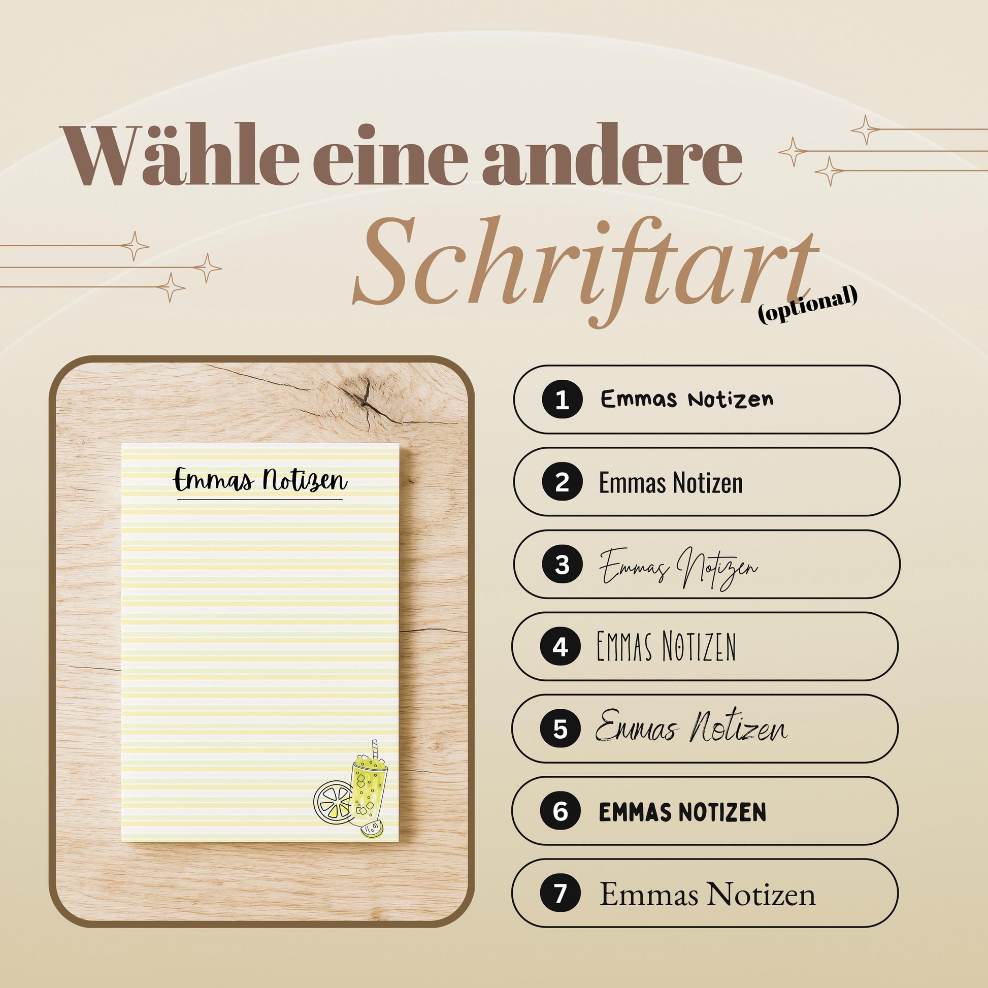Notizblock Zitrone Notizblock personalisierbar mit Namen To-Do Liste Notizblock für Studenten Bürobedarf Geschenk Schüler