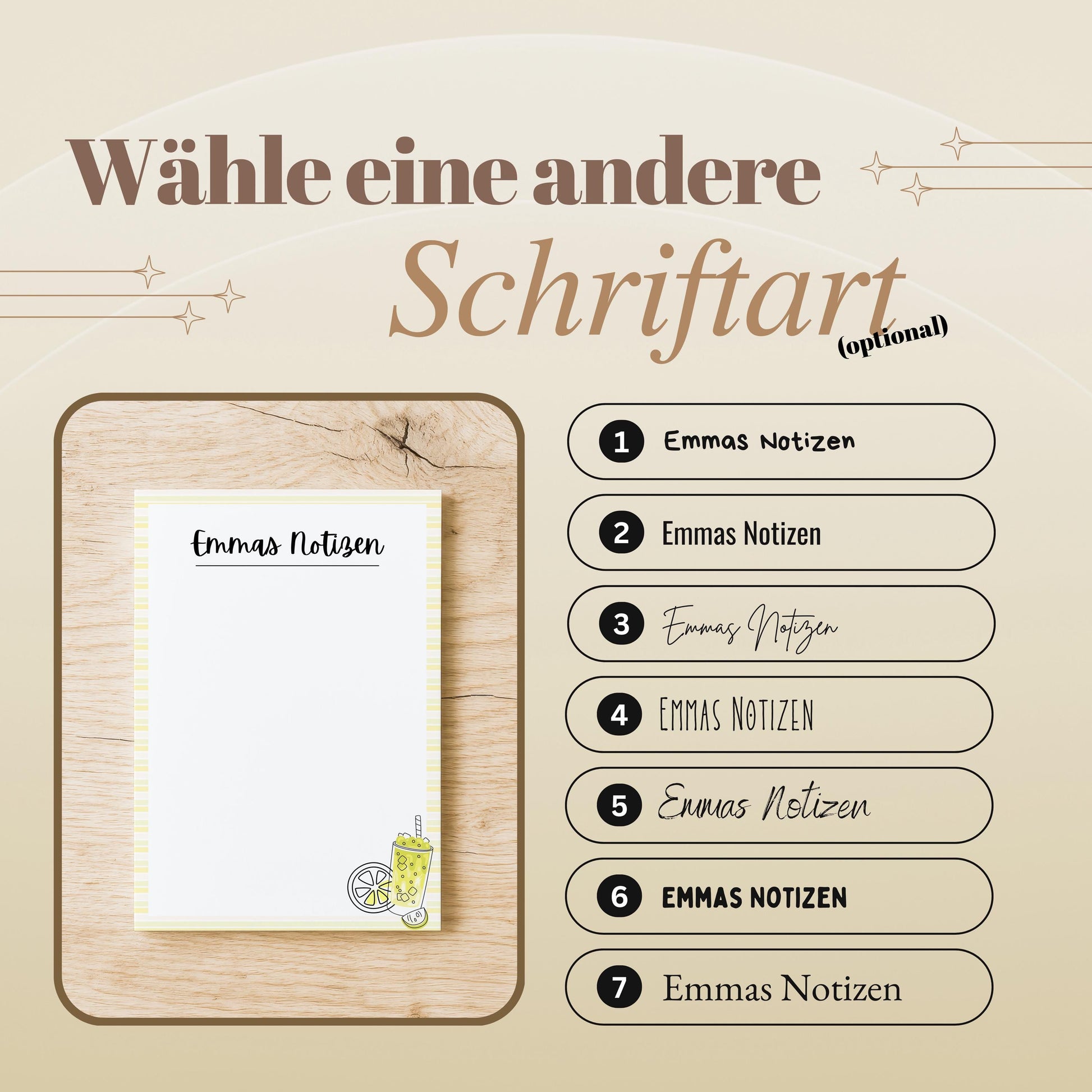Notizblock Zitrone Notizblock personalisierbar mit Namen To-Do Liste Notizblock für Studenten Bürobedarf Geschenk Schüler