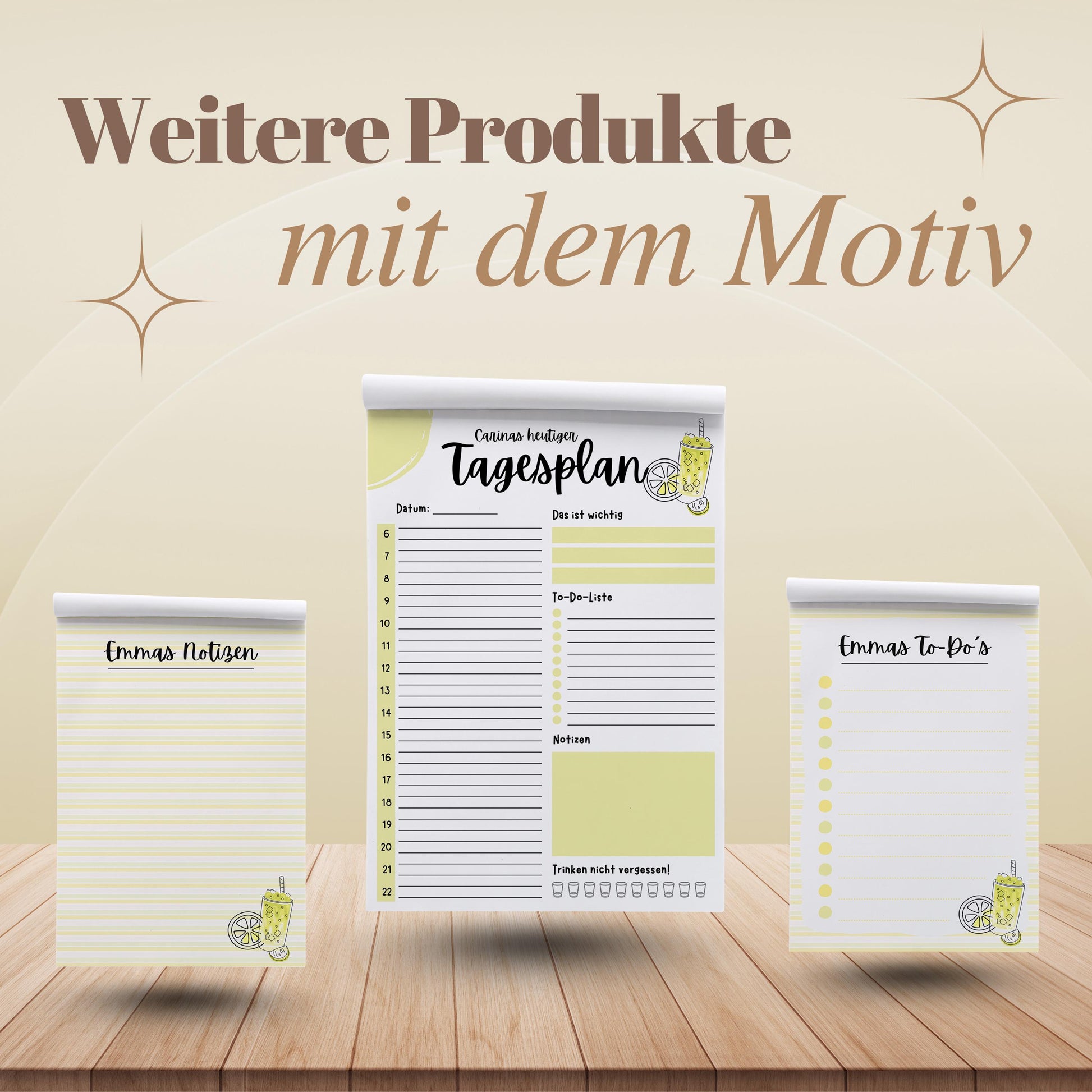 Notizblock Zitrone Notizblock personalisierbar mit Namen To-Do Liste Notizblock für Studenten Bürobedarf Geschenk Schüler