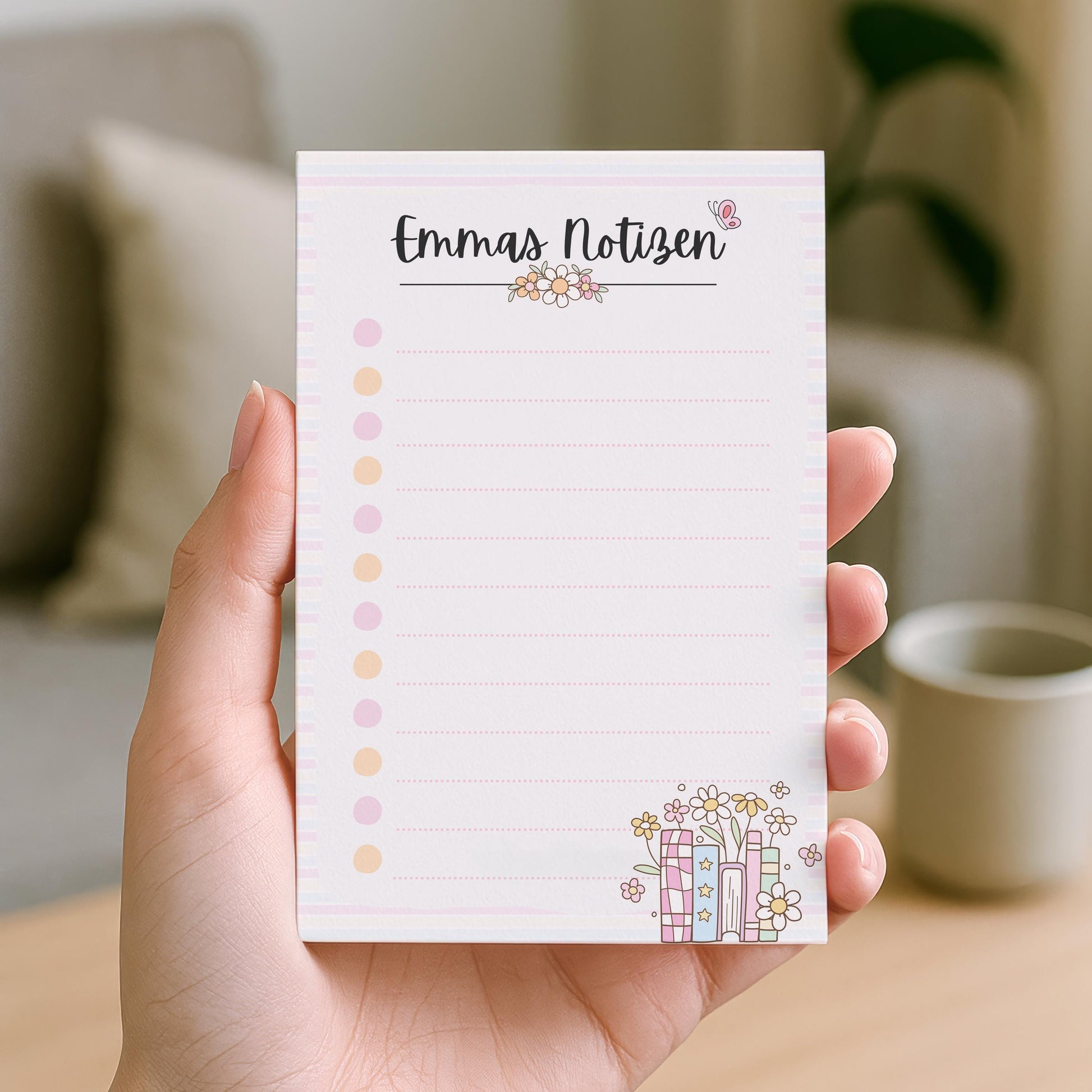 Notizblock Bücher Notizblock personalisierbar mit Namen To-Do Liste Notizblock für Studenten Bürobedarf Geschenk Kollegin