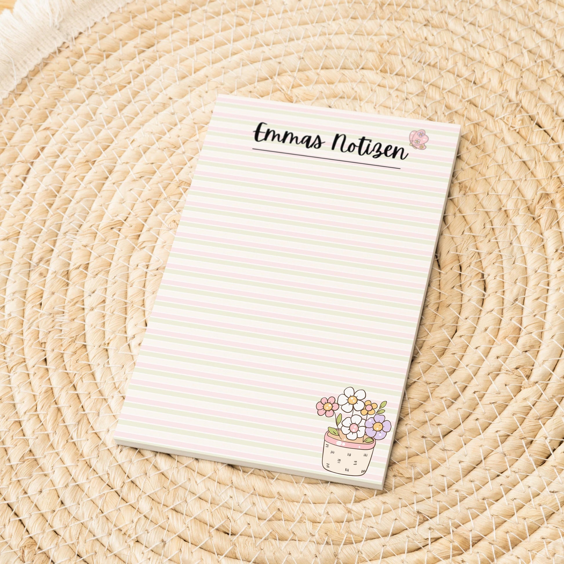 Notizblock Blumen Notizblock personalisierbar mit Namen To-Do Liste Notizblock für Studenten Bürobedarf Geschenk Kollegin