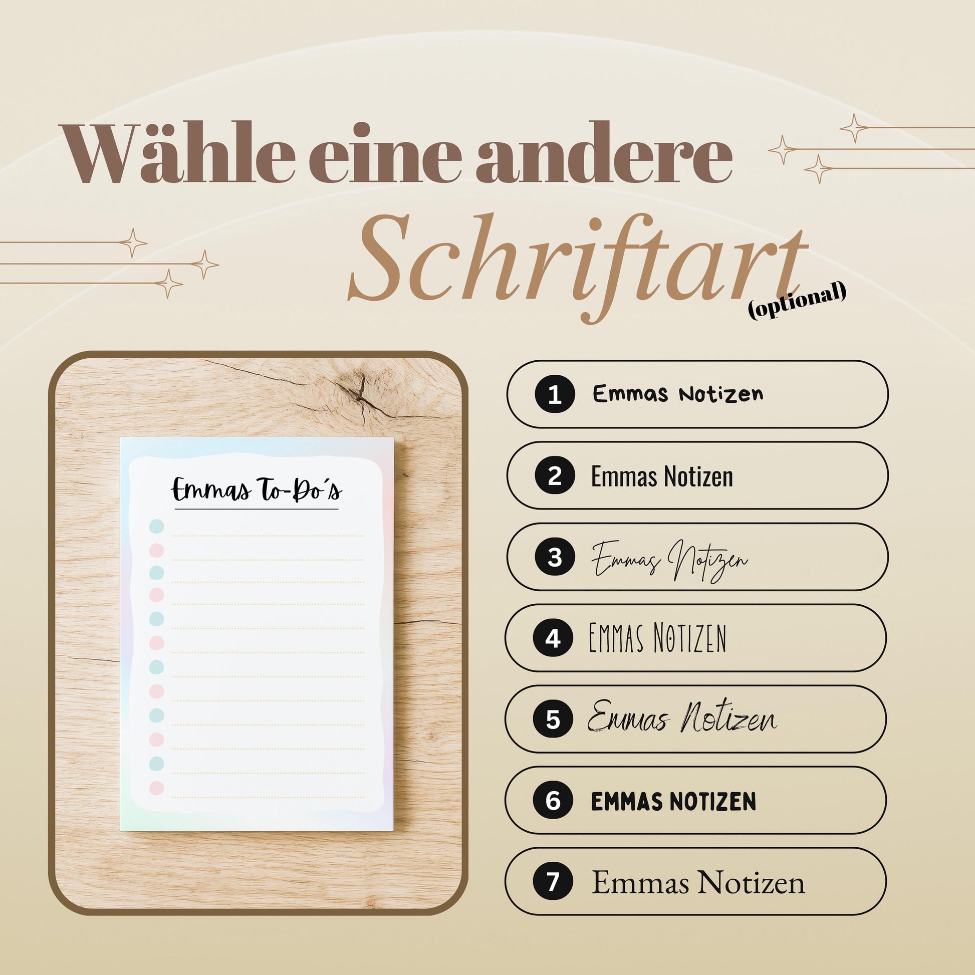 Notizblock Sterne Notizblock personalisierbar mit Namen To-Do Liste Notizblock für Studenten Bürobedarf Geschenk Kollege