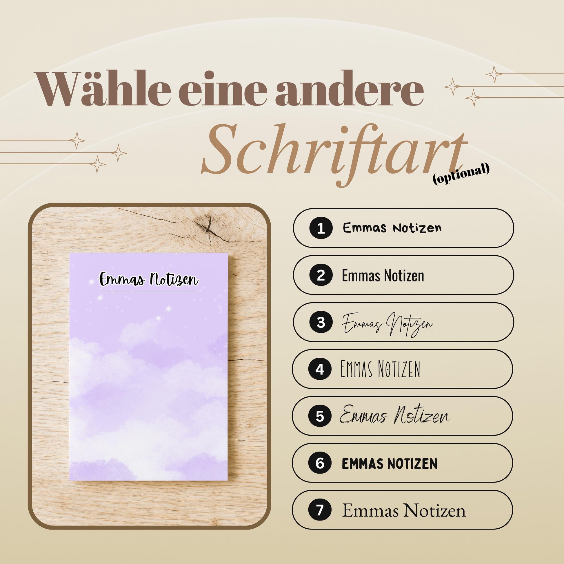 Notizblock Wolken Notizblock personalisierbar mit Namen To-Do Liste Notizblock für Studenten Bürobedarf Geschenk Kollege