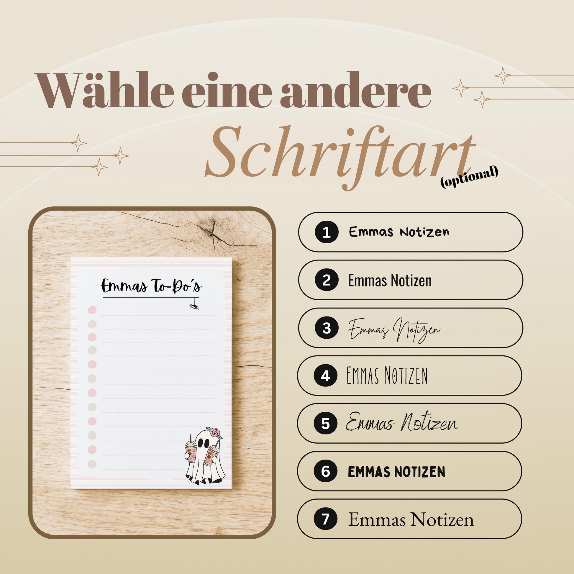 Notizblock Summerween Notizblock personalisierbar mit Namen To-Do Liste Notizblock für Studenten Bürobedarf Geschenk Kollege