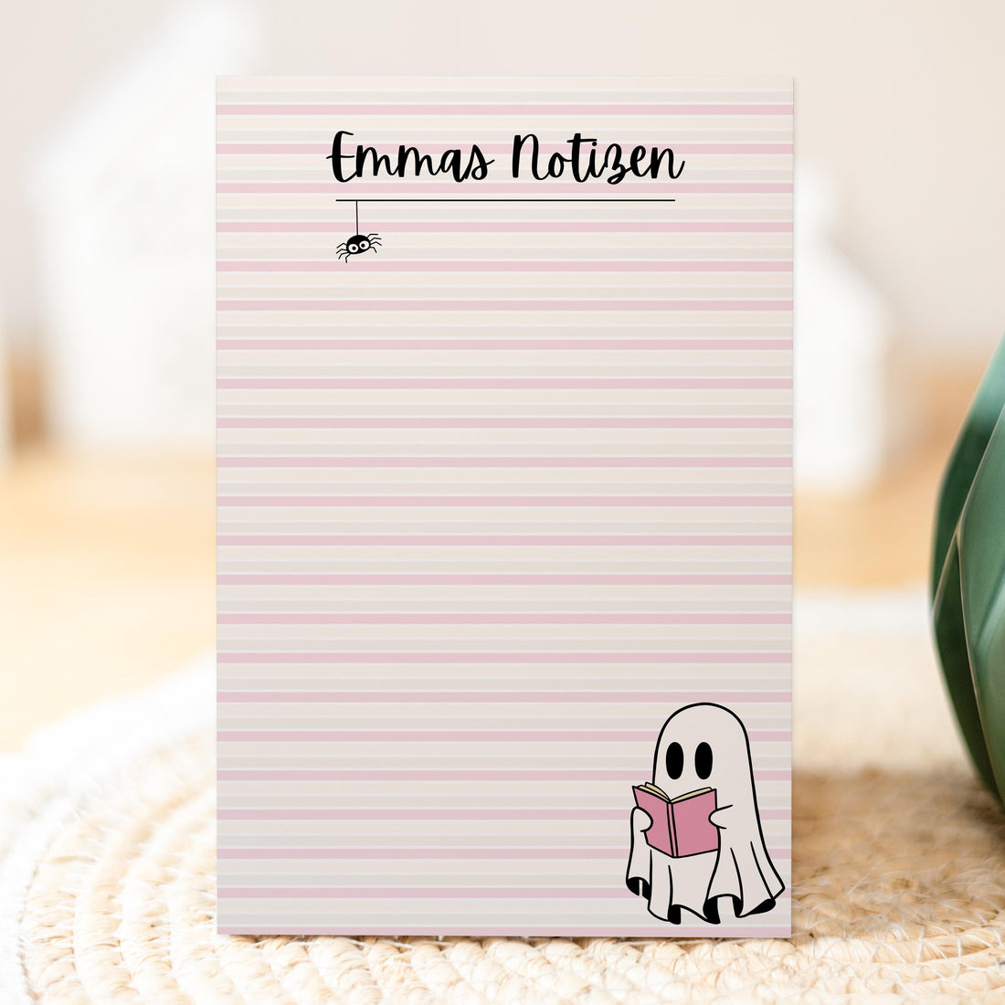 Notizblock Summerween Notizblock personalisierbar mit Namen To-Do Liste Notizblock für Studenten Bürobedarf Geschenk Booklover