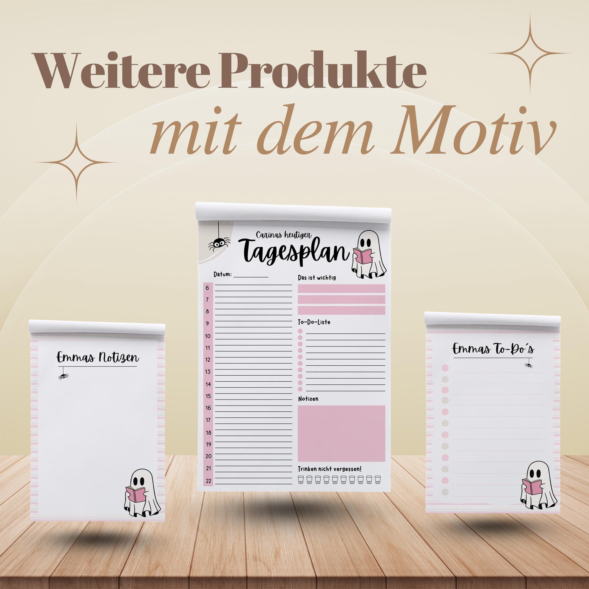 Notizblock Summerween Notizblock personalisierbar mit Namen To-Do Liste Notizblock für Studenten Bürobedarf Geschenk Booklover